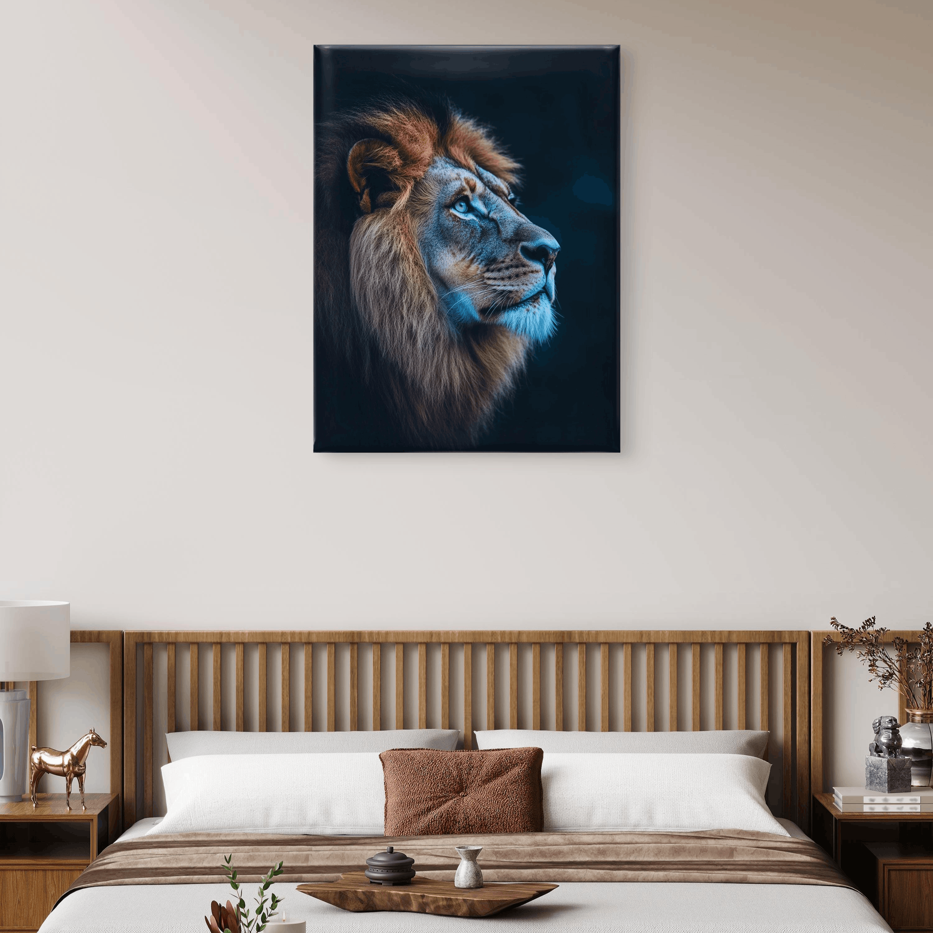 Alivia-Arts MAJESTÄT DES LICHTS – Der Blick eines Löwen - Leinwand