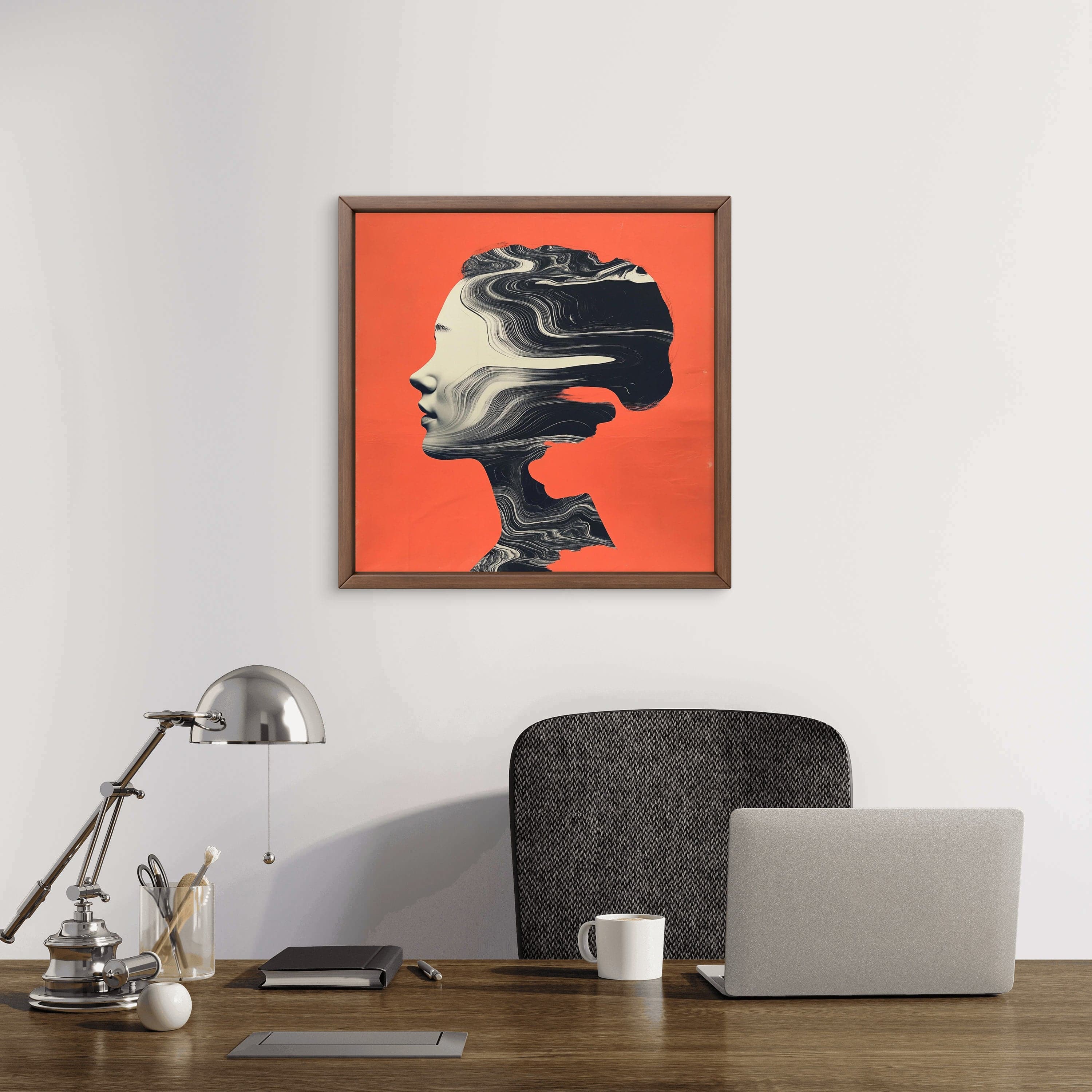 Alivia-Arts MIND WAVES – Stille in Bewegung - Gerahmte Leinwand