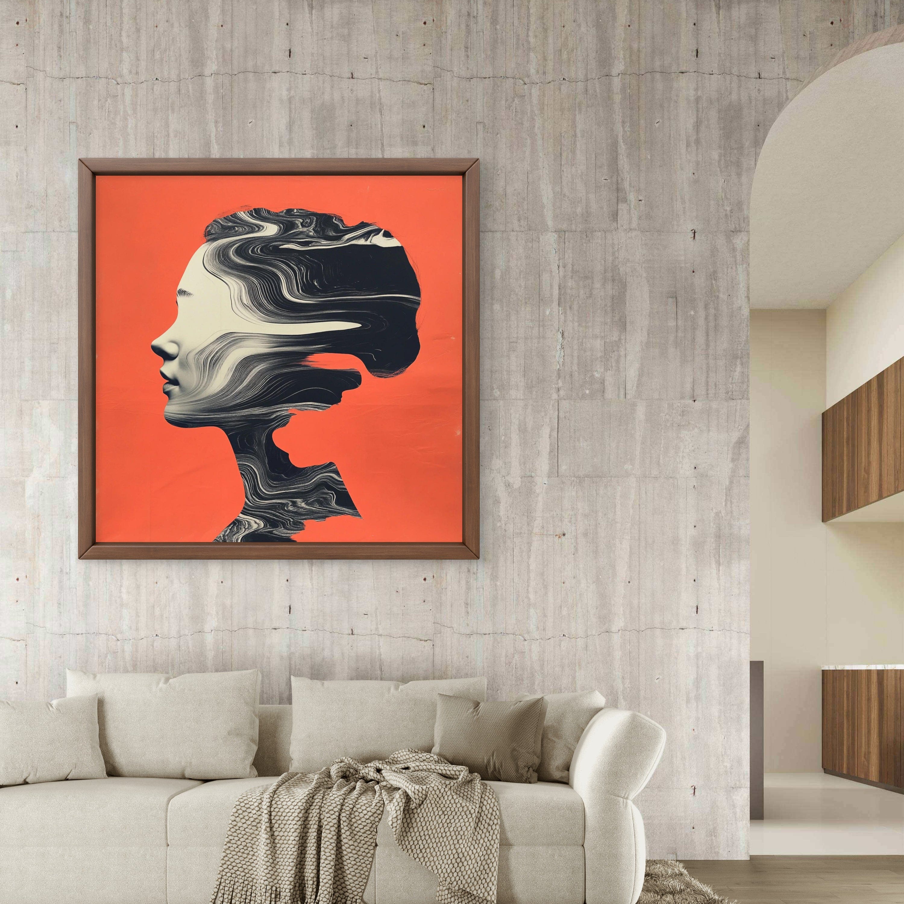 Alivia-Arts MIND WAVES – Stille in Bewegung - Gerahmtes Poster