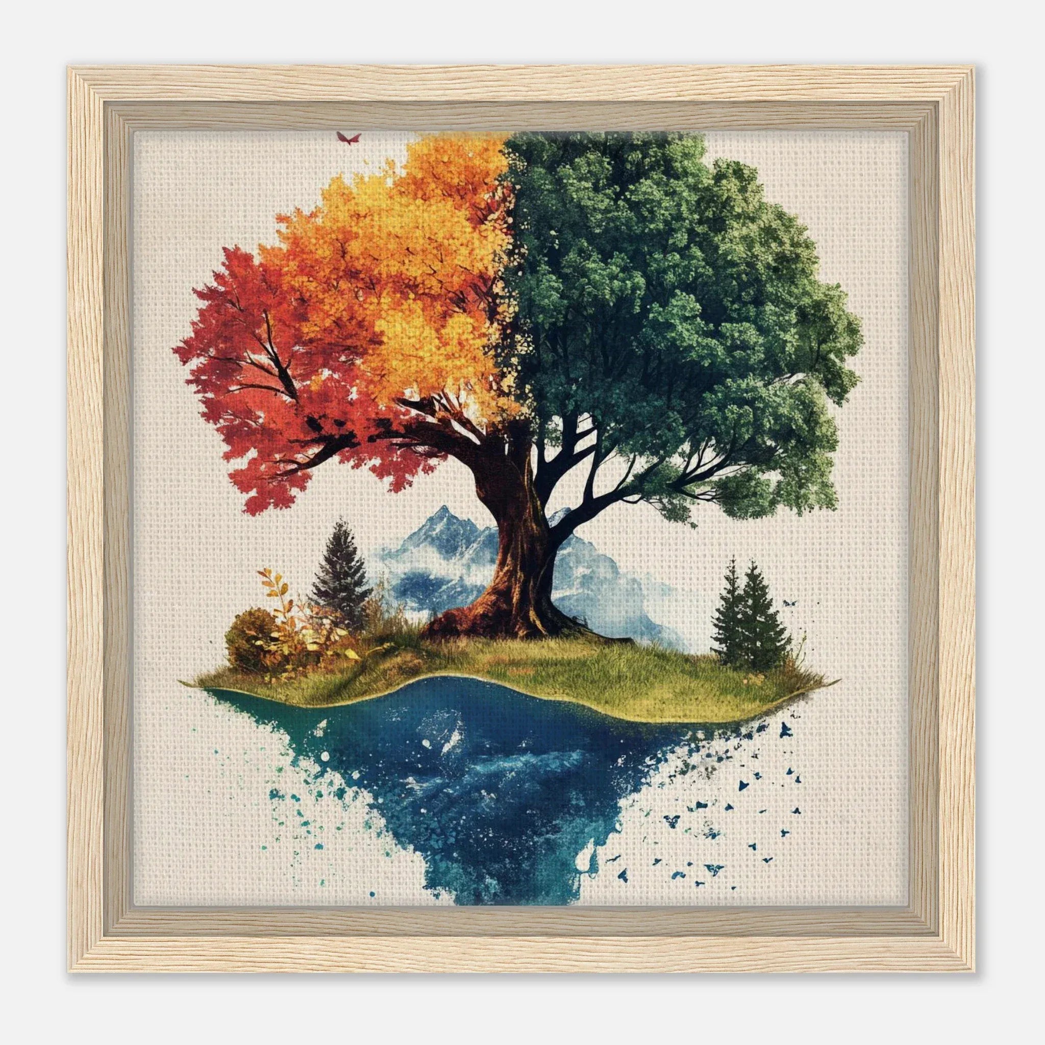 Alivia-Arts SEASONS WITHIN – Der Baum des Wandels - Gerahmte Leinwand