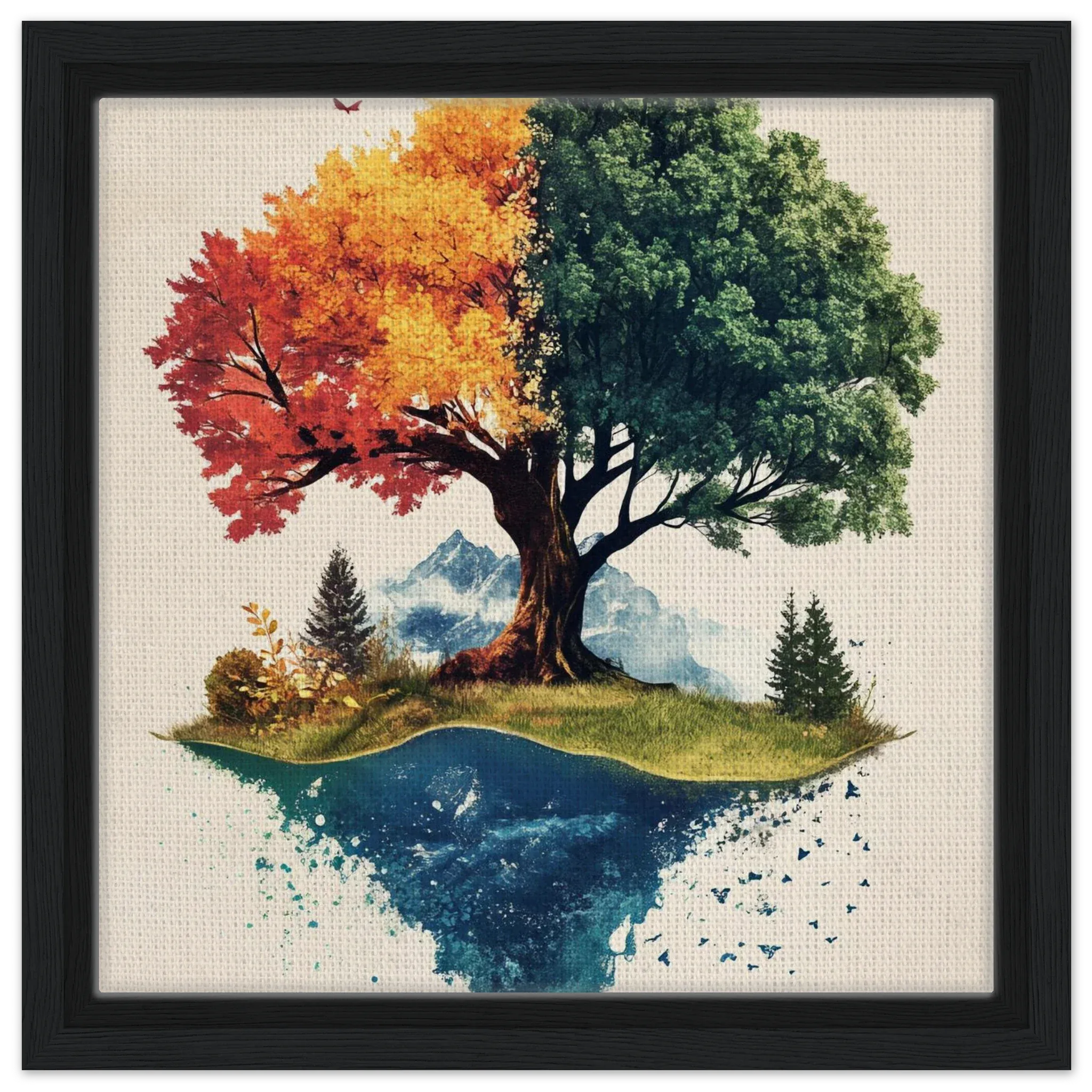 Alivia-Arts SEASONS WITHIN – Der Baum des Wandels - Gerahmte Leinwand