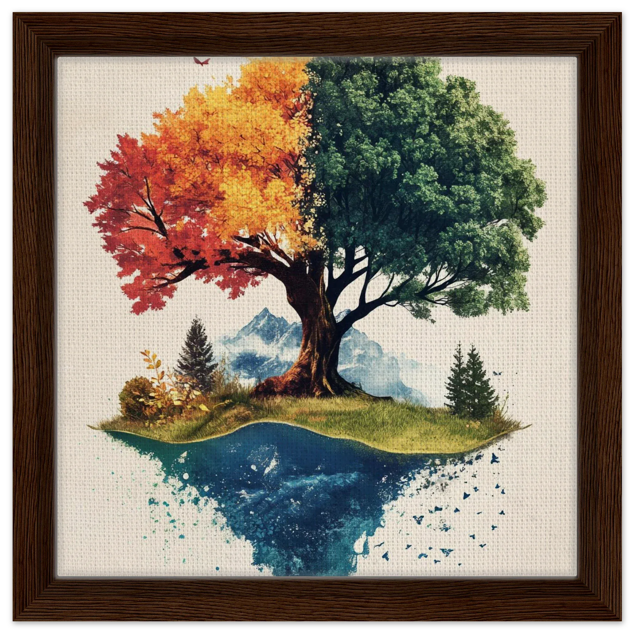 Alivia-Arts SEASONS WITHIN – Der Baum des Wandels - Gerahmte Leinwand