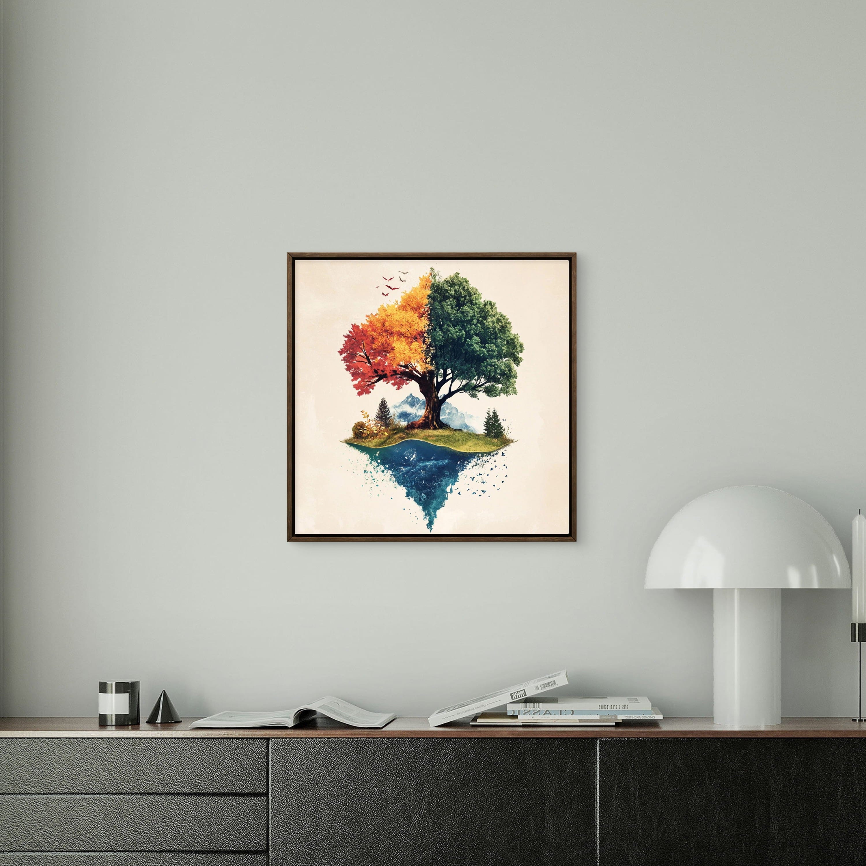 Alivia-Arts SEASONS WITHIN – Der Baum des Wandels - Gerahmtes Poster