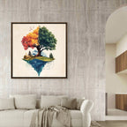 Alivia-Arts SEASONS WITHIN – Der Baum des Wandels - Gerahmtes Poster