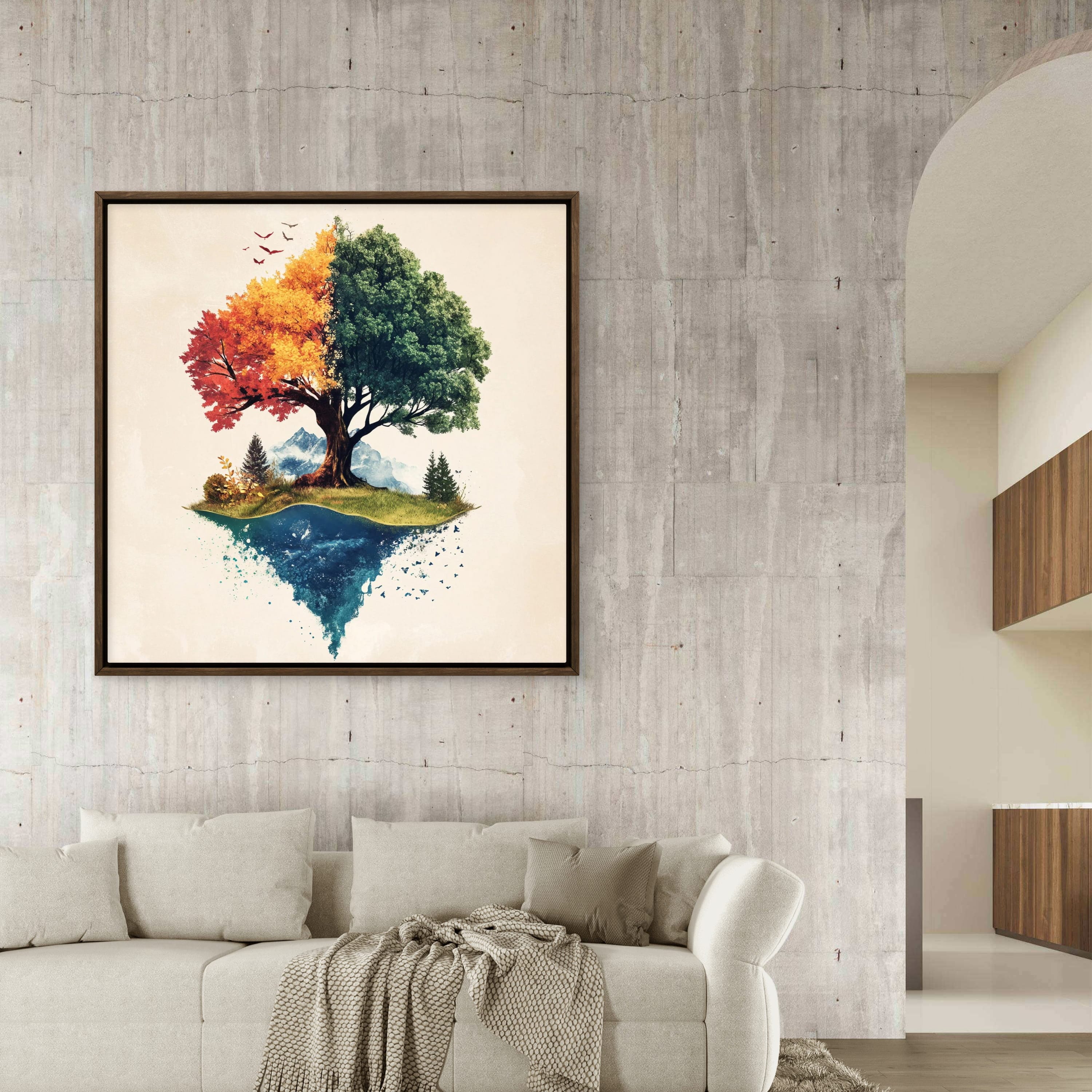 Alivia-Arts SEASONS WITHIN – Der Baum des Wandels - Gerahmtes Poster