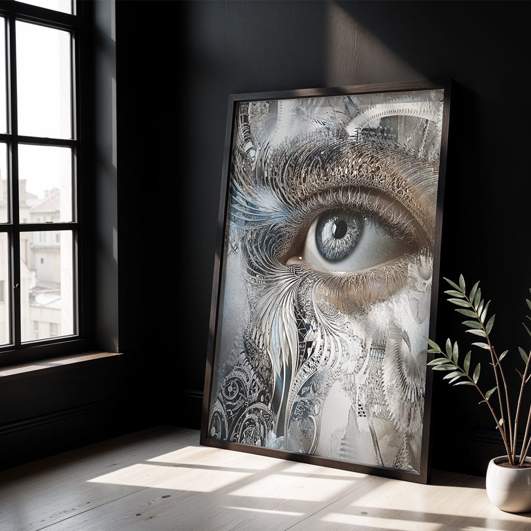 Alivia-Arts SILVER EYE – Blick aus einer anderen Welt - Gerahmte Leinwand