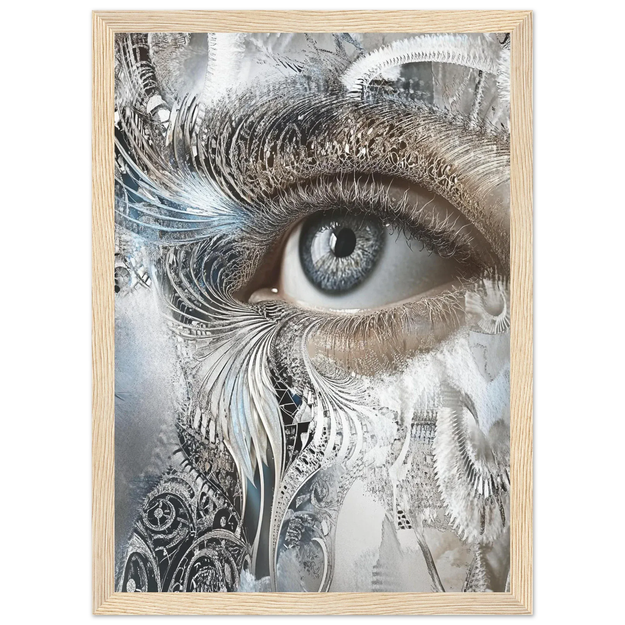 Alivia-Arts SILVER EYE – Blick aus einer anderen Welt - Gerahmtes Poster