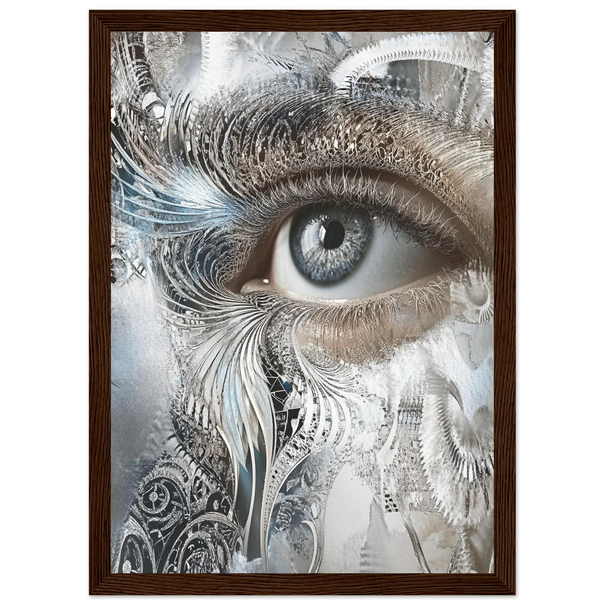 Alivia-Arts SILVER EYE – Blick aus einer anderen Welt - Gerahmtes Poster