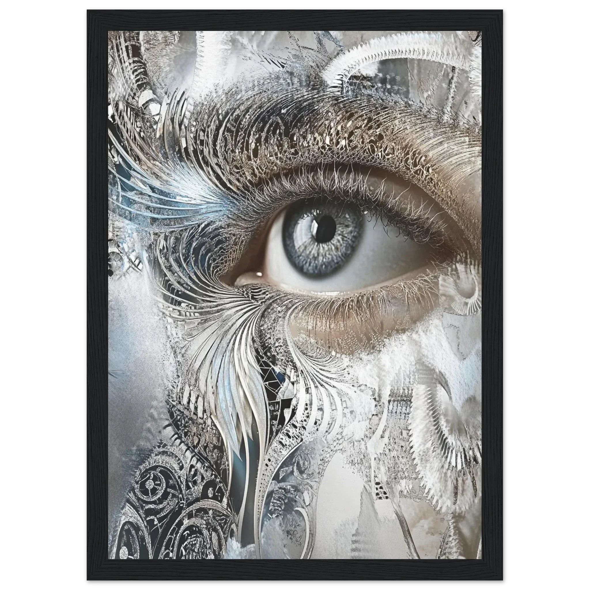 Alivia-Arts SILVER EYE – Blick aus einer anderen Welt - Gerahmtes Poster