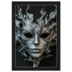 Alivia-Arts SILVER SHADE – Maske der Stille - Gerahmte Leinwand