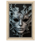 Alivia-Arts SILVER SHADE – Maske der Stille - Gerahmte Leinwand