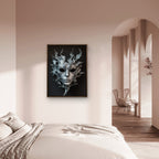 Alivia-Arts SILVER SHADE - Maske der Stille - Gerahmtes Poster