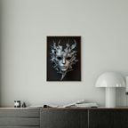 Alivia-Arts SILVER SHADE - Maske der Stille - Gerahmtes Poster
