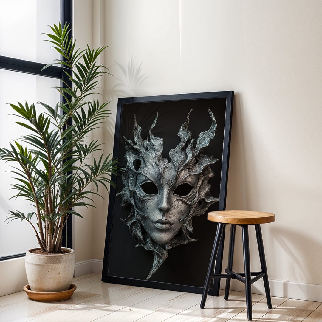 Alivia-Arts SILVER SHADE – Maske der Stille - Poster