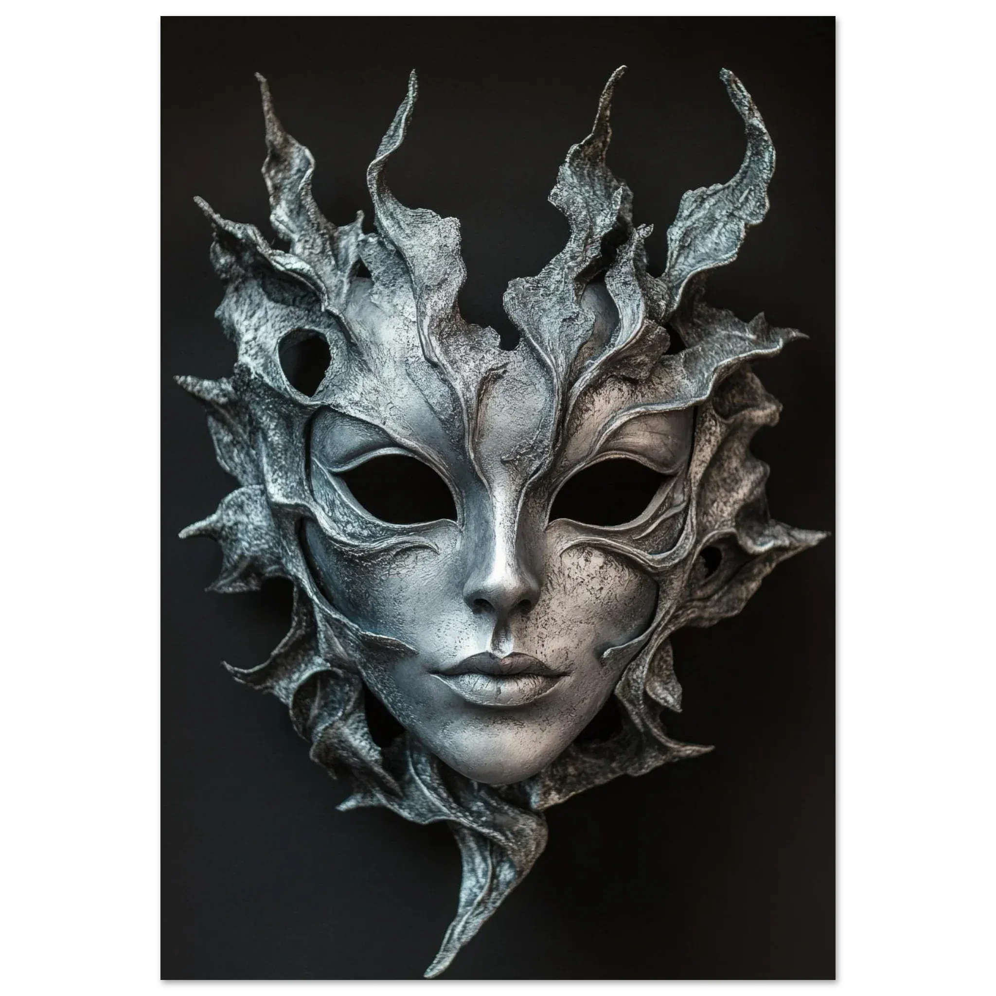 Alivia-Arts SILVER SHADE – Maske der Stille - Poster