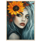 Alivia-Arts SONNENBLUMENKÖNIGIN - Abstraktes Frauenportrait - Gerahmtes Poster