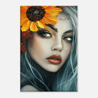 Alivia-Arts SONNENBLUMENKÖNIGIN - Abstraktes Frauenportrait - Leinwand