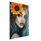 Alivia-Arts SONNENBLUMENKÖNIGIN - Abstraktes Frauenportrait - Leinwand