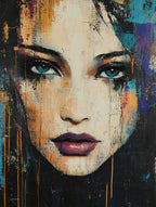 Alivia-Arts STILL UND STARK - Abstraktes Frauenportrait - Gerahmte Leinwand