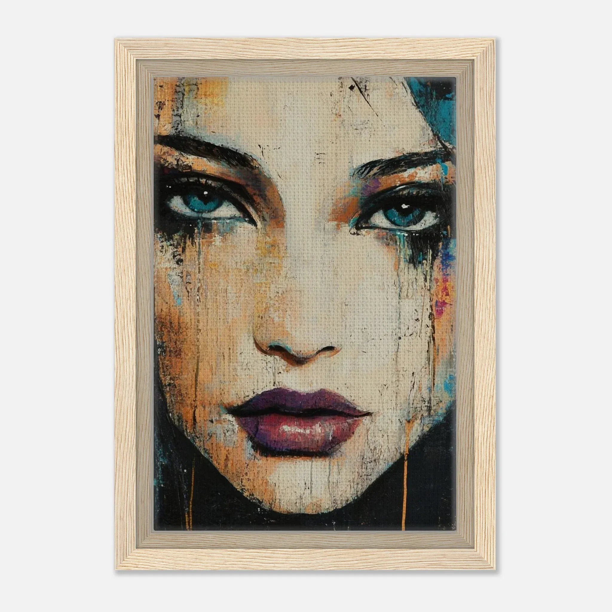 Alivia-Arts STILL UND STARK - Abstraktes Frauenportrait - Gerahmte Leinwand