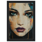 Alivia-Arts STILL UND STARK - Abstraktes Frauenportrait - Gerahmte Leinwand