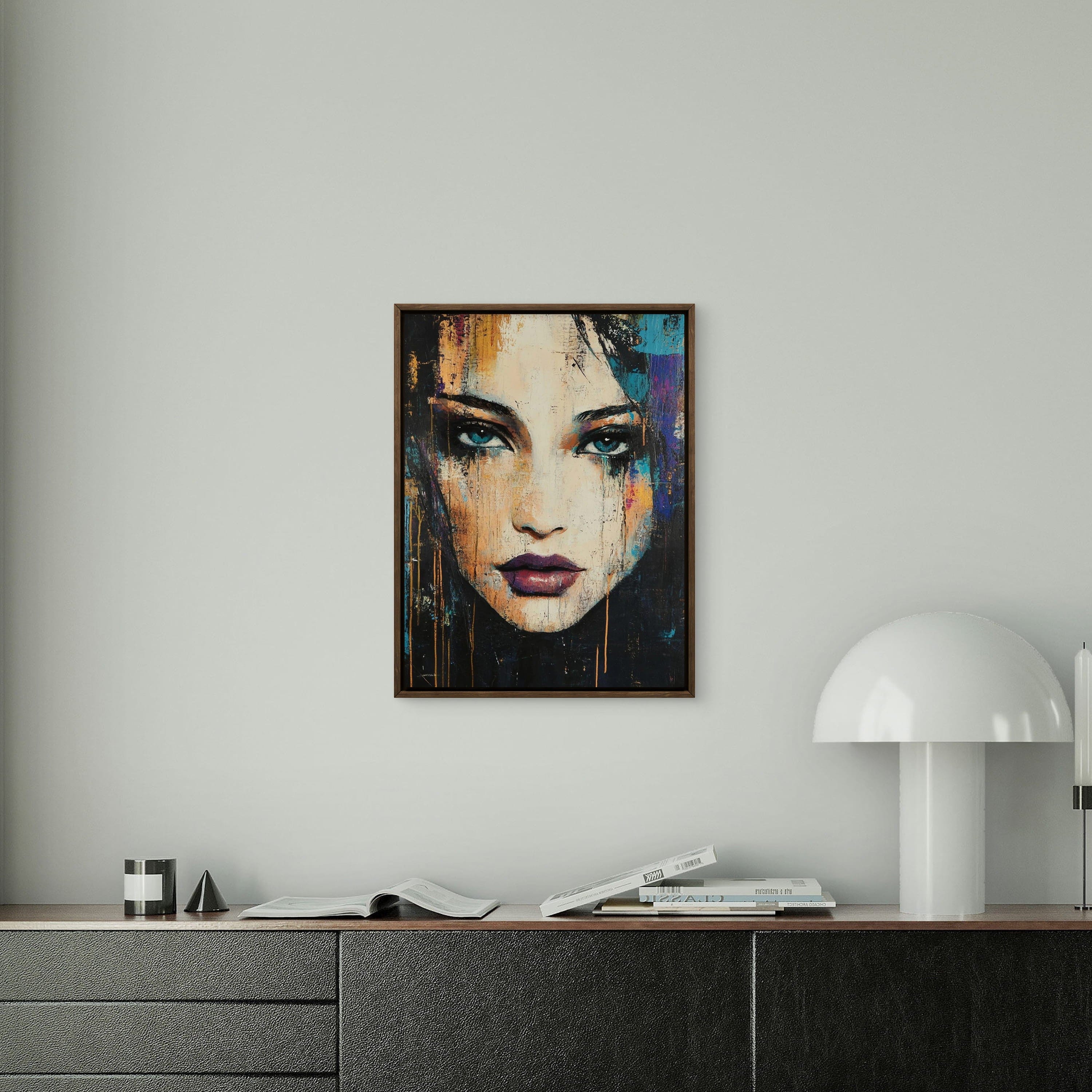 Alivia-Arts STILL UND STARK - Abstraktes Frauenportrait - Gerahmtes Poster