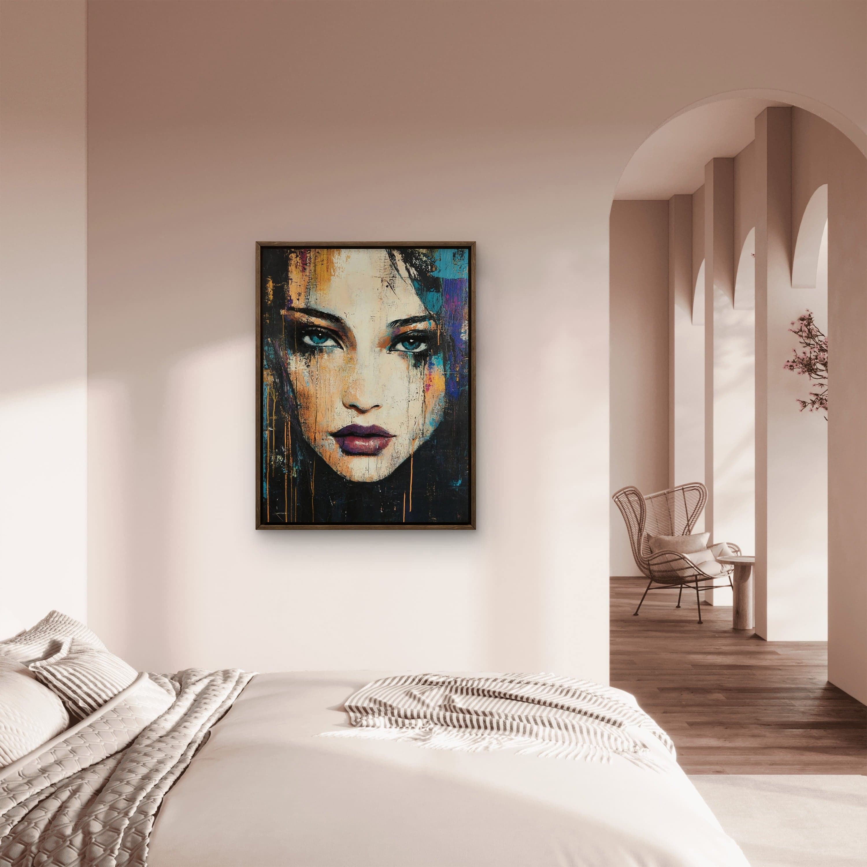 Alivia-Arts STILL UND STARK - Abstraktes Frauenportrait - Gerahmtes Poster