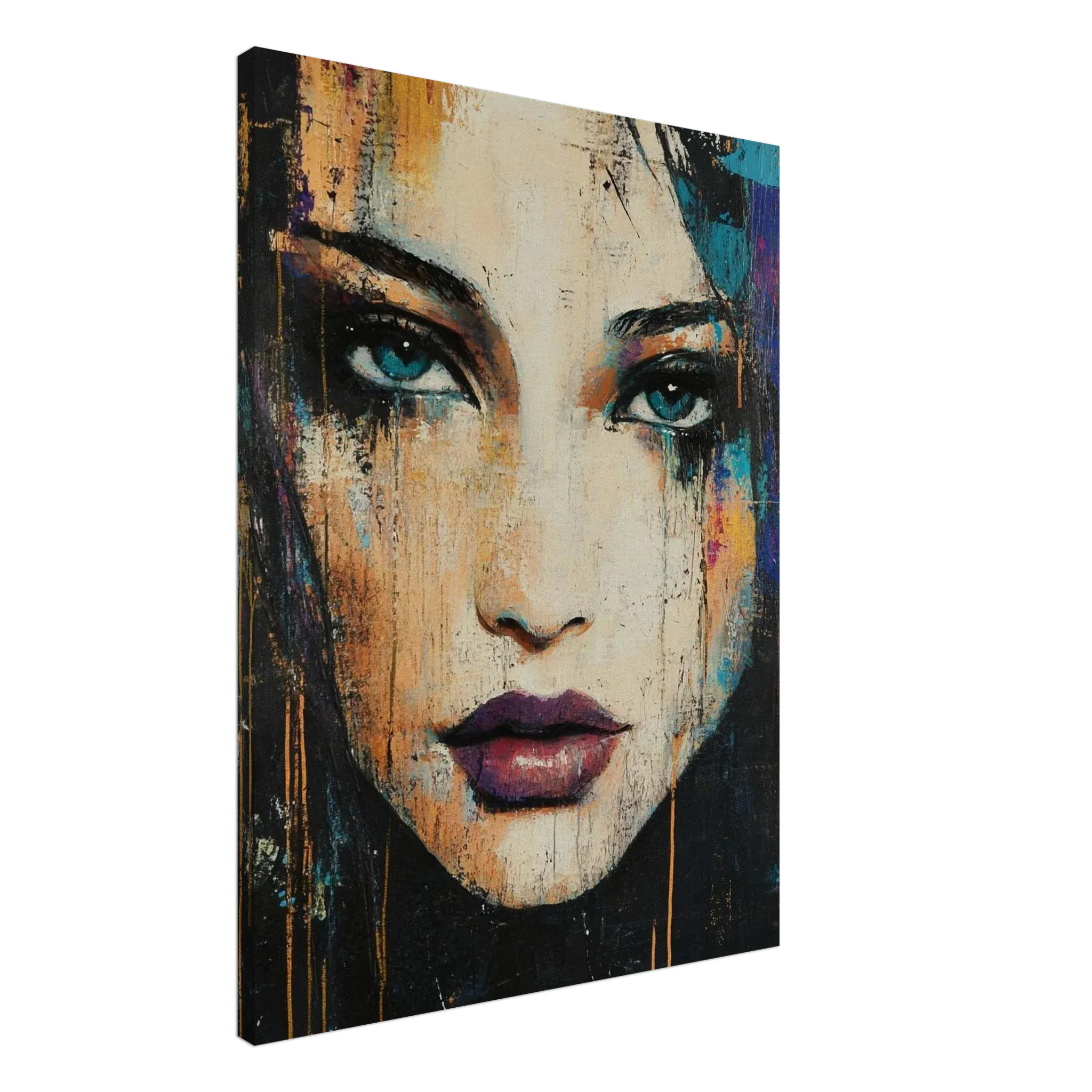 Alivia-Arts STILL UND STARK - Abstraktes Frauenportrait - Leinwand