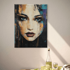 Alivia-Arts STILL UND STARK - Abstraktes Frauenportrait - Leinwand