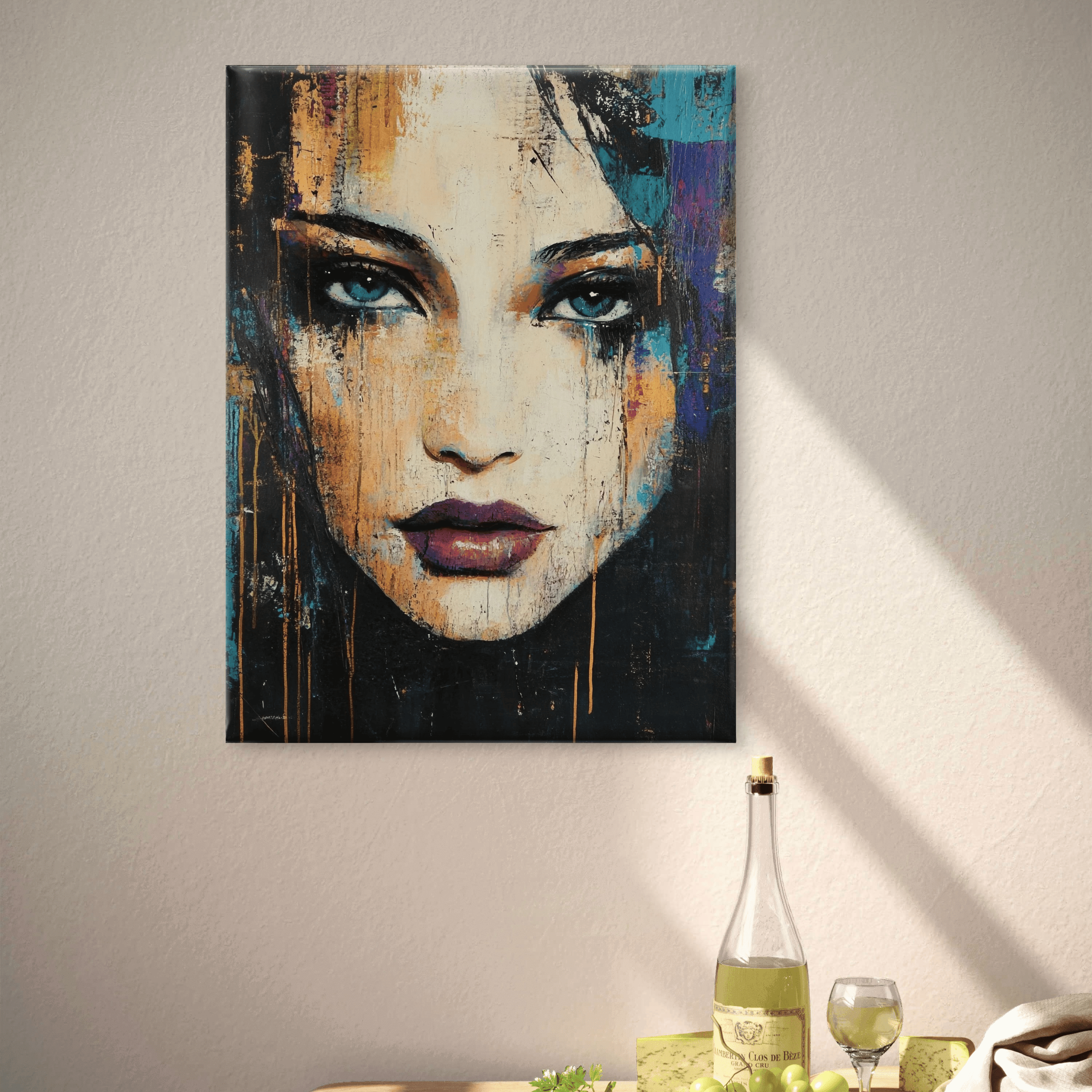 Alivia-Arts STILL UND STARK - Abstraktes Frauenportrait - Leinwand