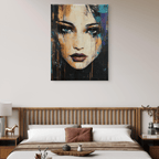 Alivia-Arts STILL UND STARK - Abstraktes Frauenportrait - Leinwand