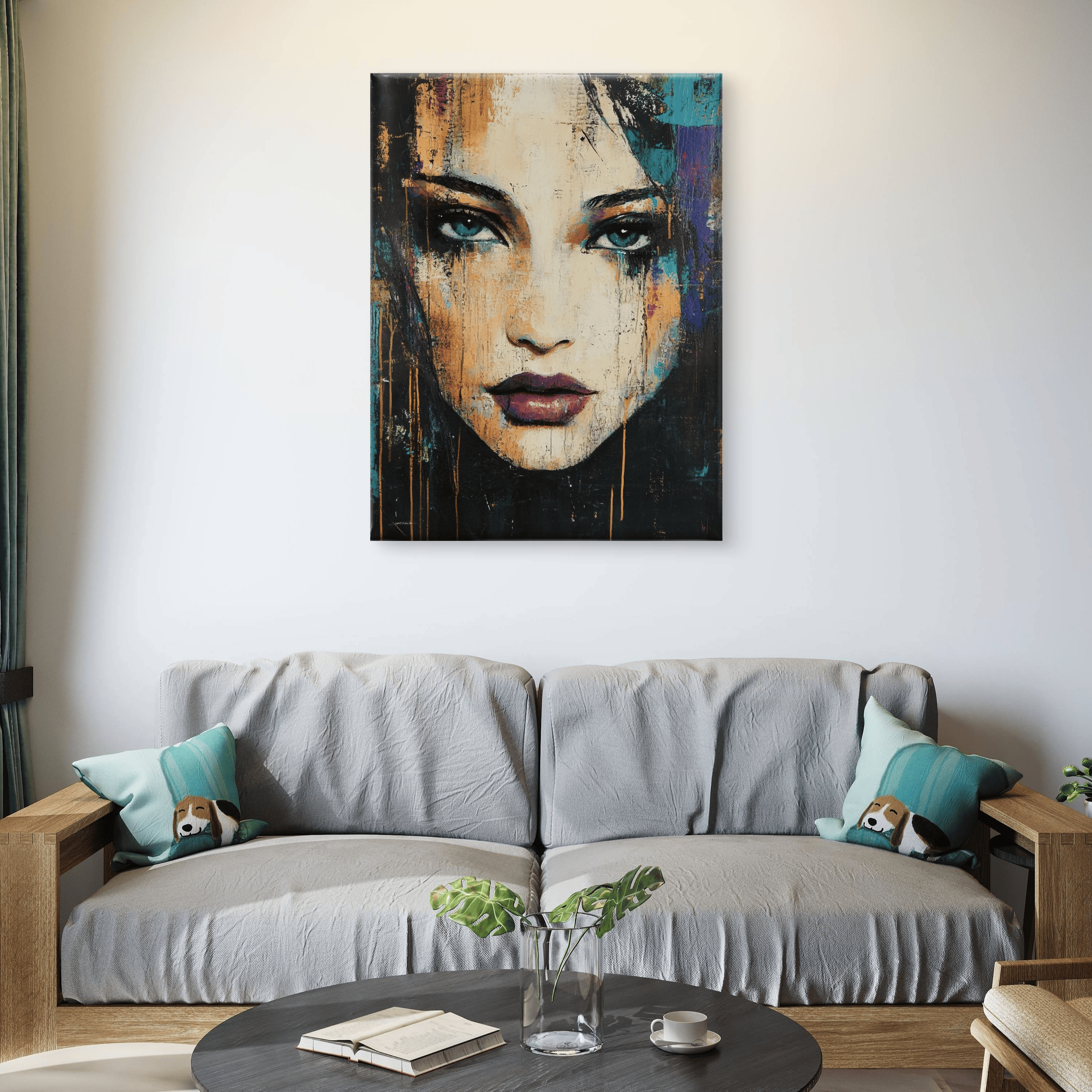 Alivia-Arts STILL UND STARK - Abstraktes Frauenportrait - Leinwand