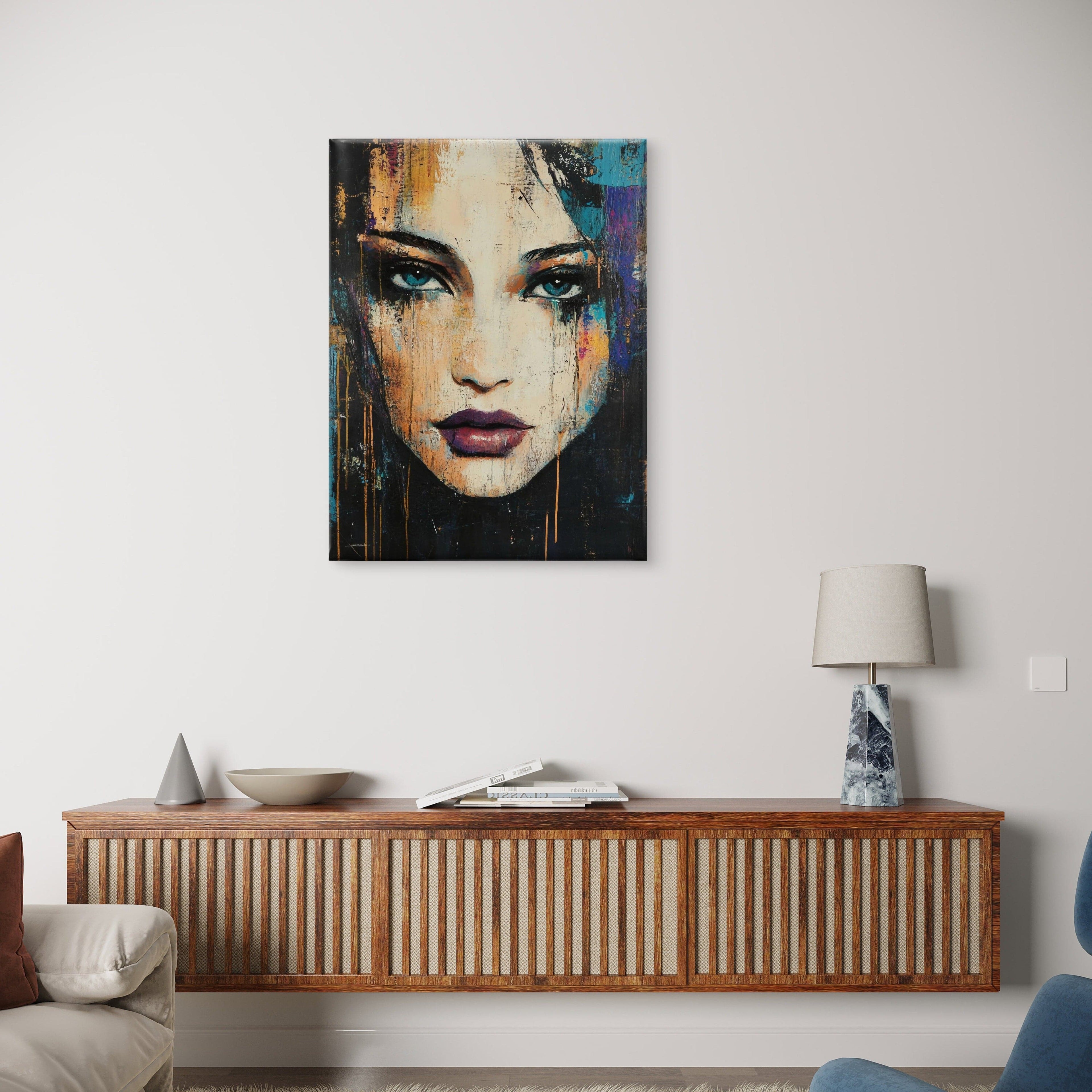 Alivia-Arts STILL UND STARK - Abstraktes Frauenportrait - Leinwand