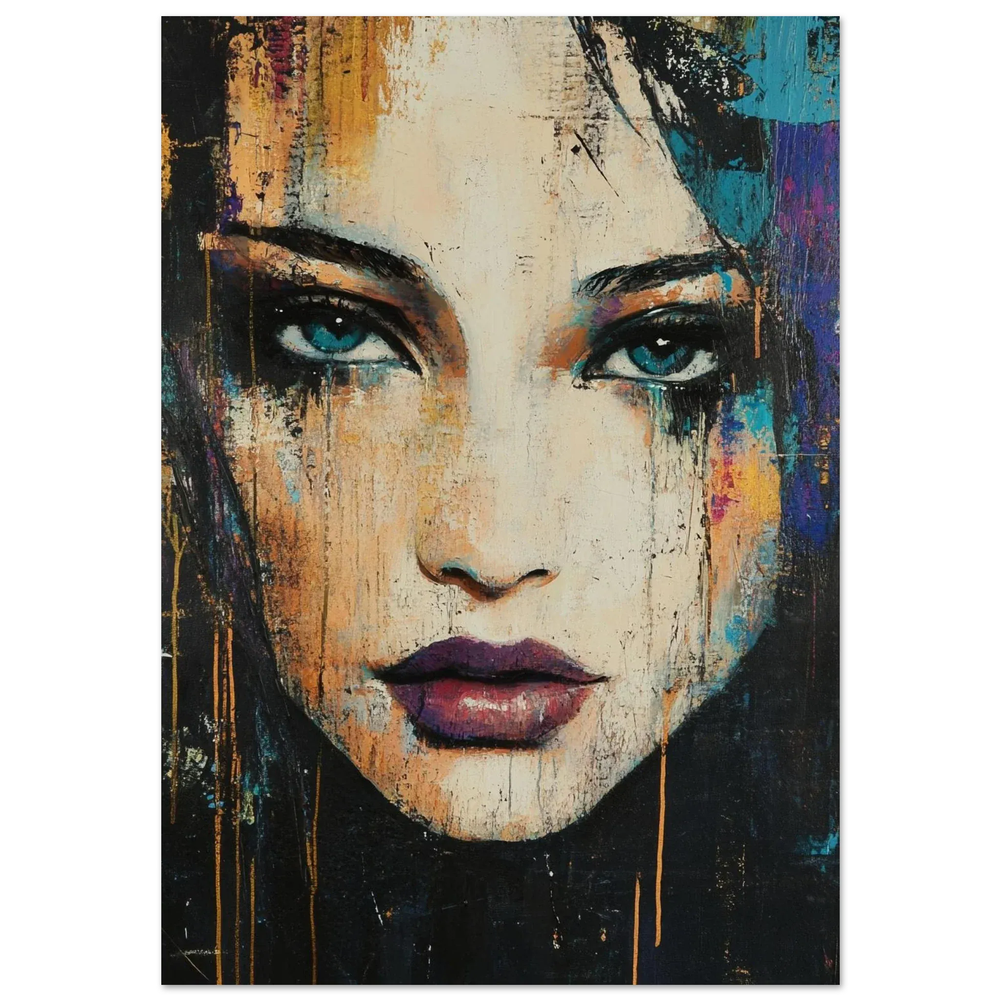 Alivia-Arts STILL UND STARK - Abstraktes Frauenportrait - Poster