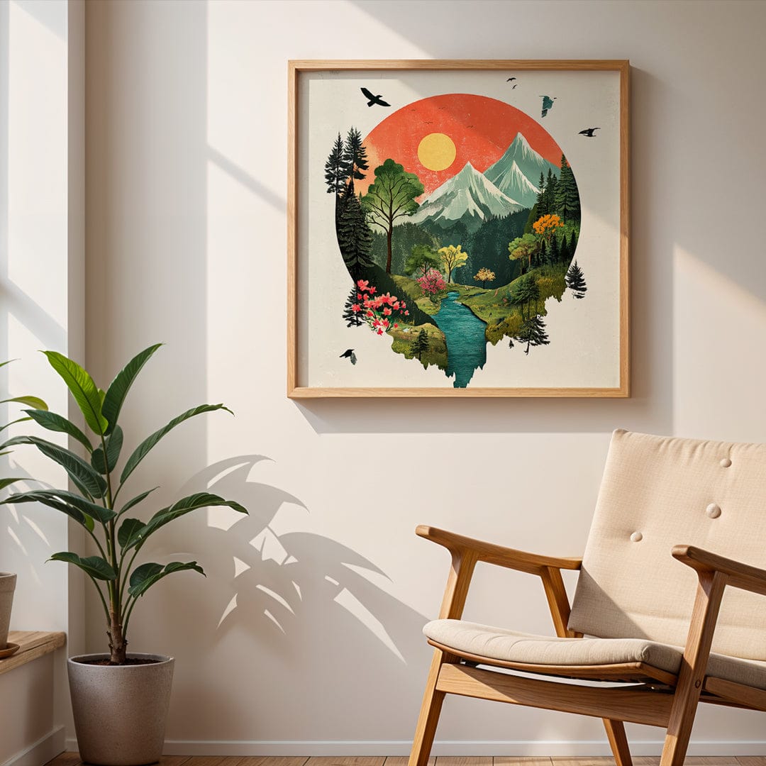 Alivia-Arts STILLES TAL – Harmonie in Farbe und Form - Gerahmte Leinwand