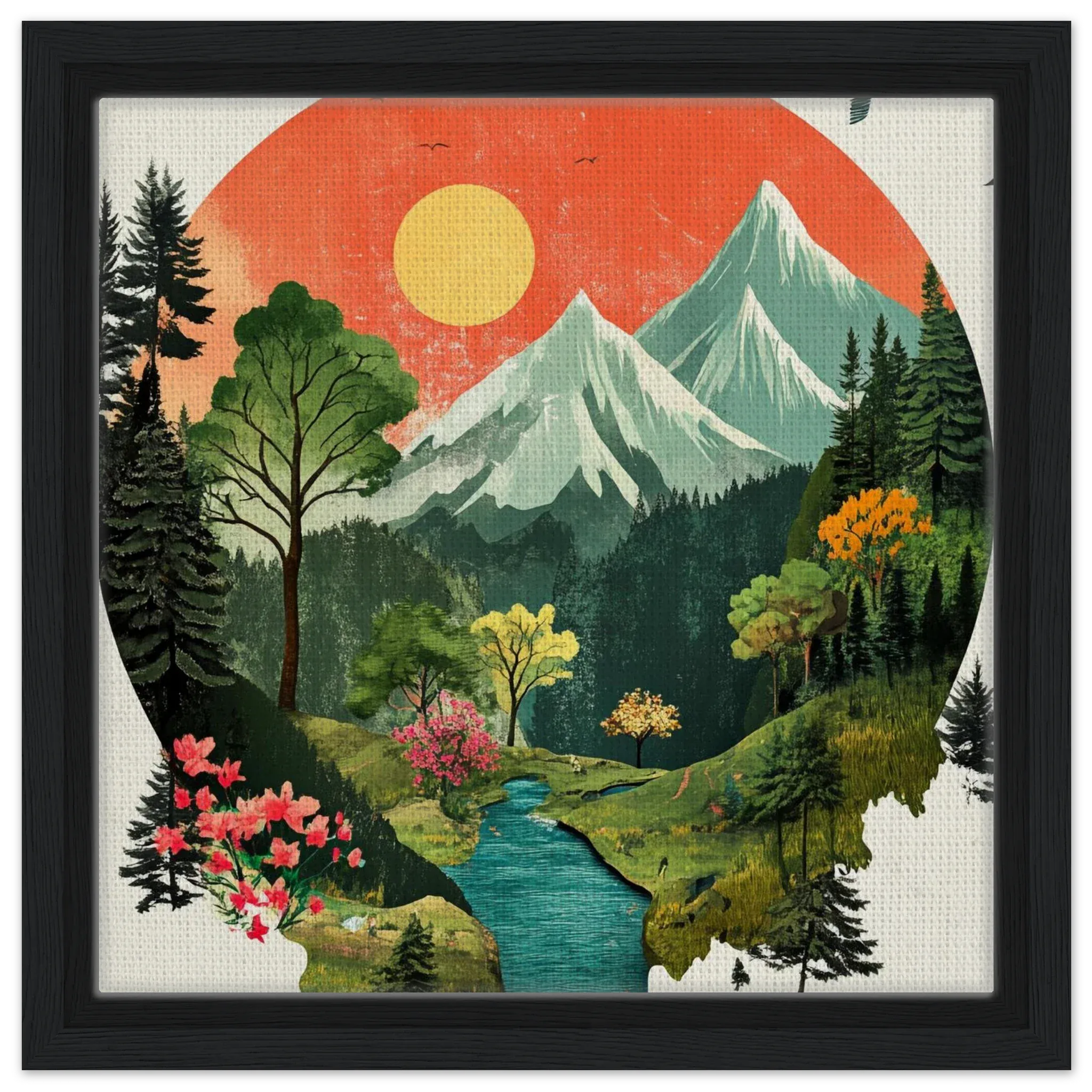 Alivia-Arts STILLES TAL – Harmonie in Farbe und Form - Gerahmte Leinwand