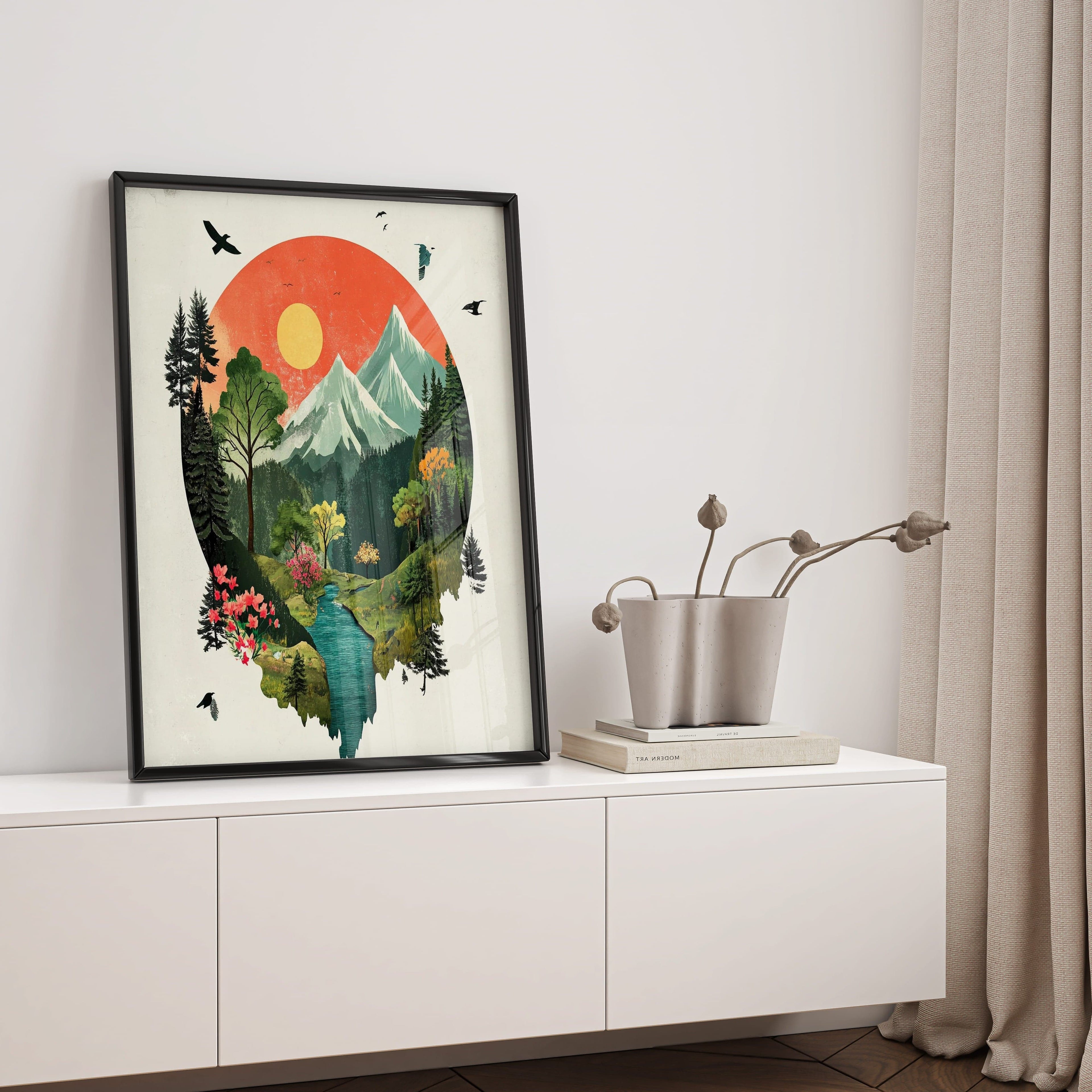 Alivia-Arts STILLES TAL – Harmonie in Farbe und Form - Gerahmtes Poster