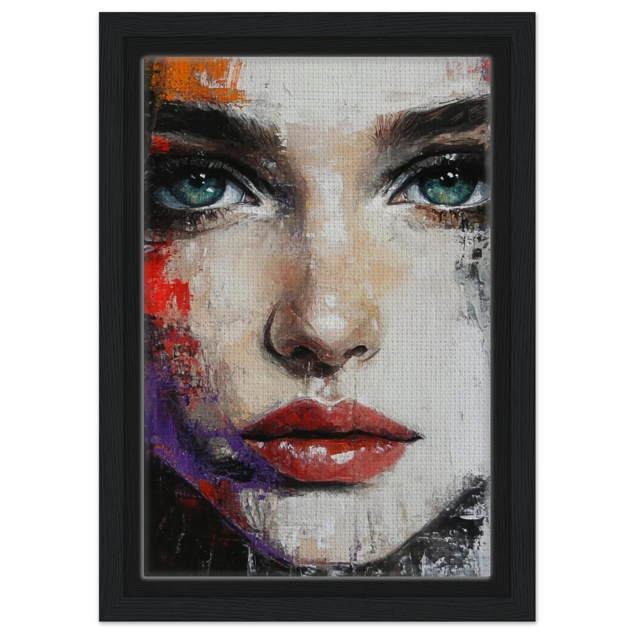 Alivia-Arts TIEFER BLICK - Kraftvolle Schönheit in Fragmenten - Gerahmte Leinwand