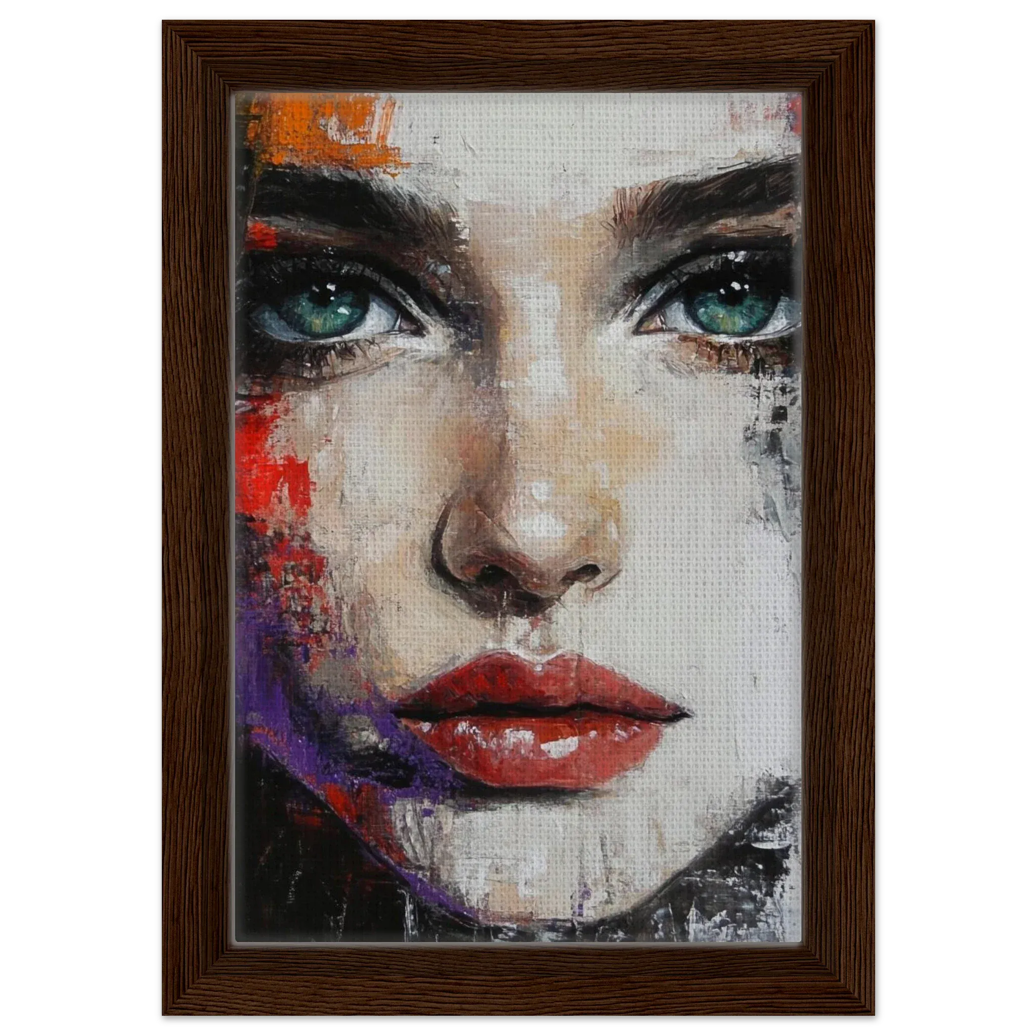 Alivia-Arts TIEFER BLICK - Kraftvolle Schönheit in Fragmenten - Gerahmte Leinwand