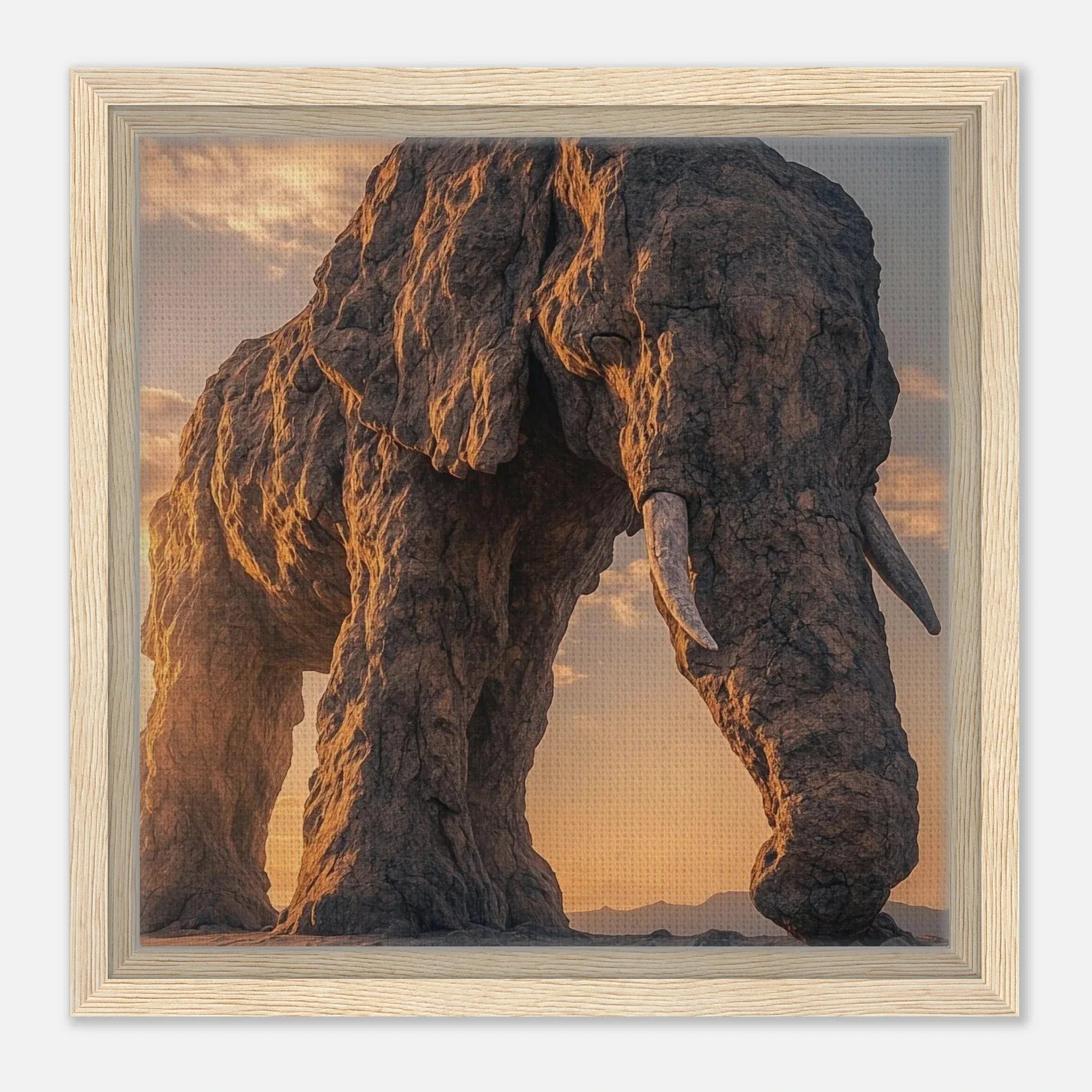 Alivia-Arts TITAN OF STONE – Wächter der Stille - Gerahmte Leinwand