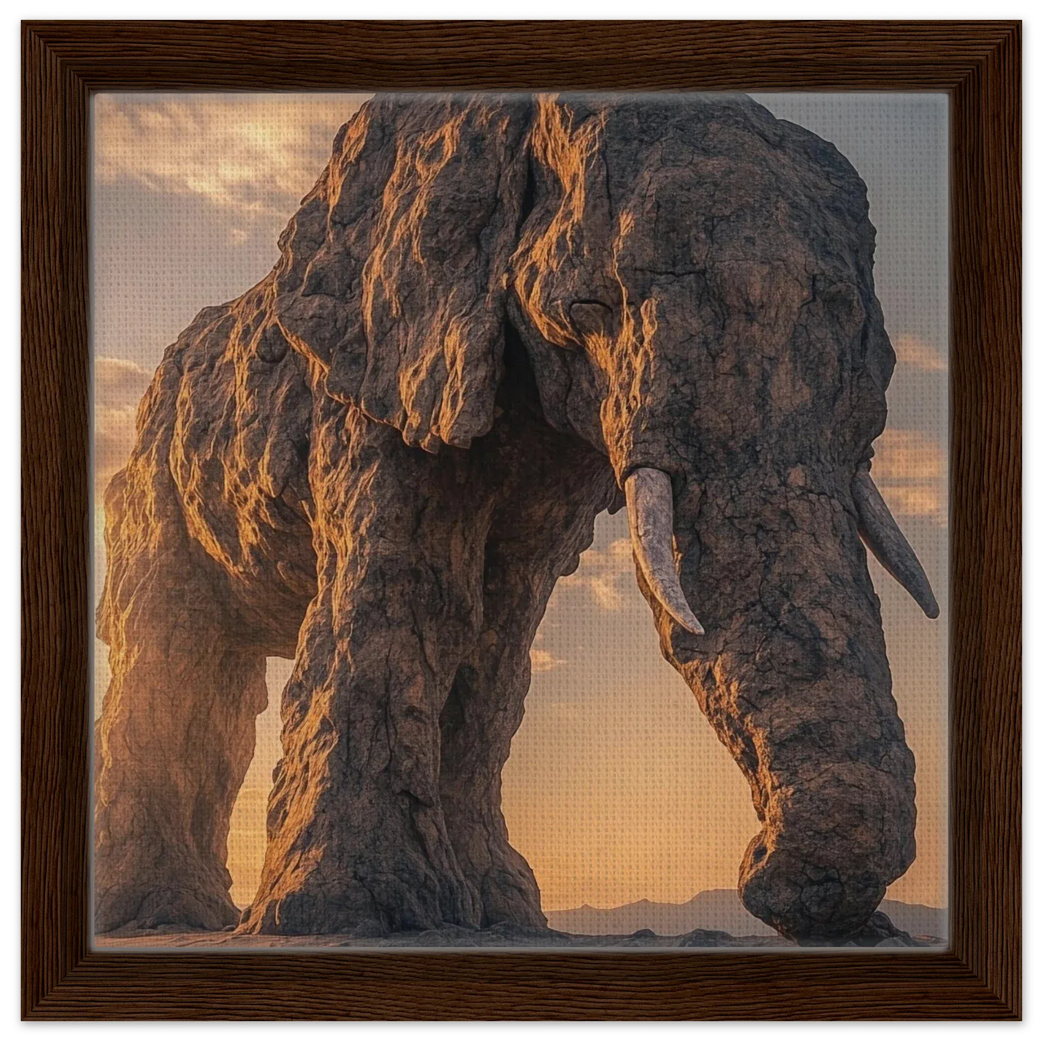 Alivia-Arts TITAN OF STONE – Wächter der Stille - Gerahmte Leinwand