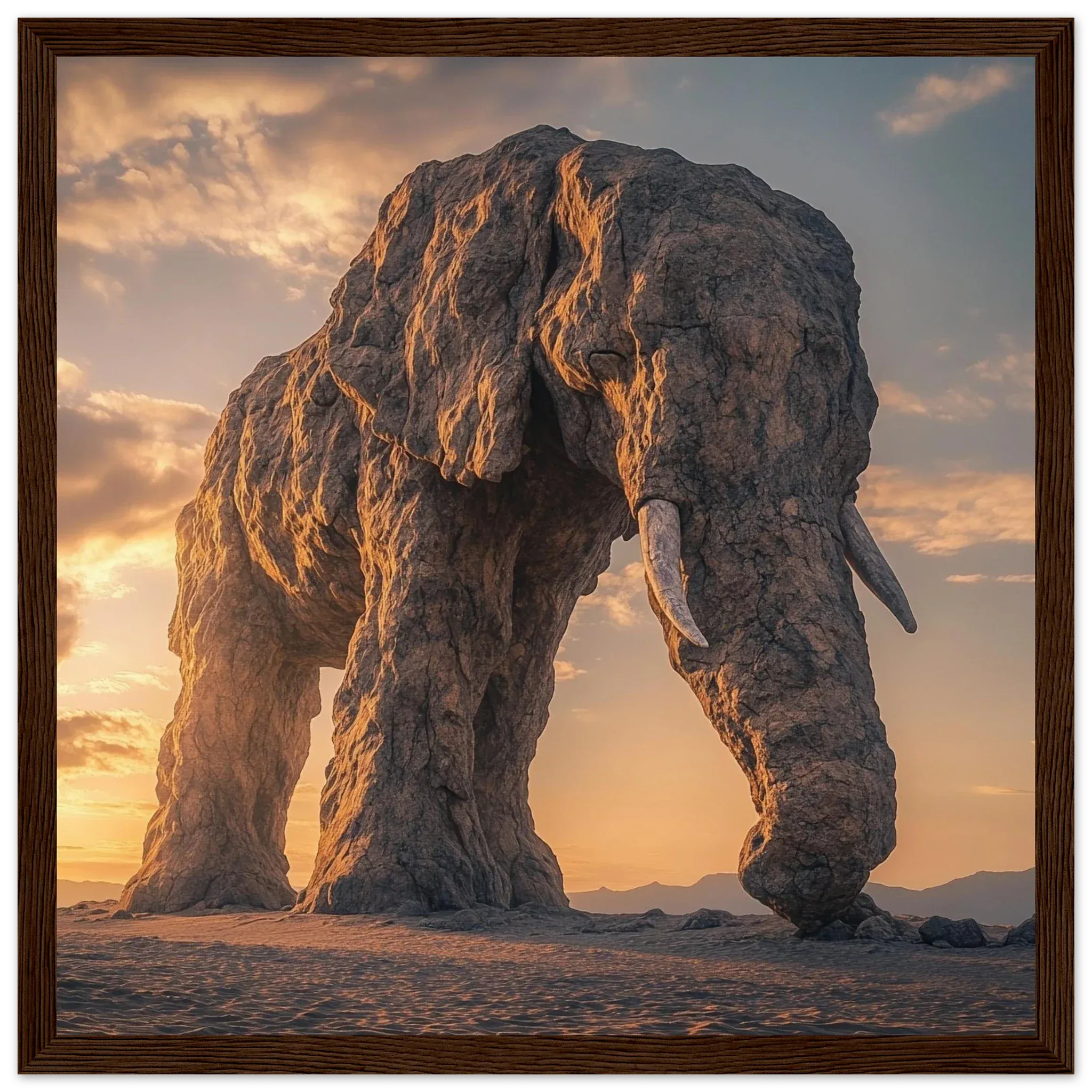 Alivia-Arts TITAN OF STONE – Wächter der Stille - Gerahmtes Poster