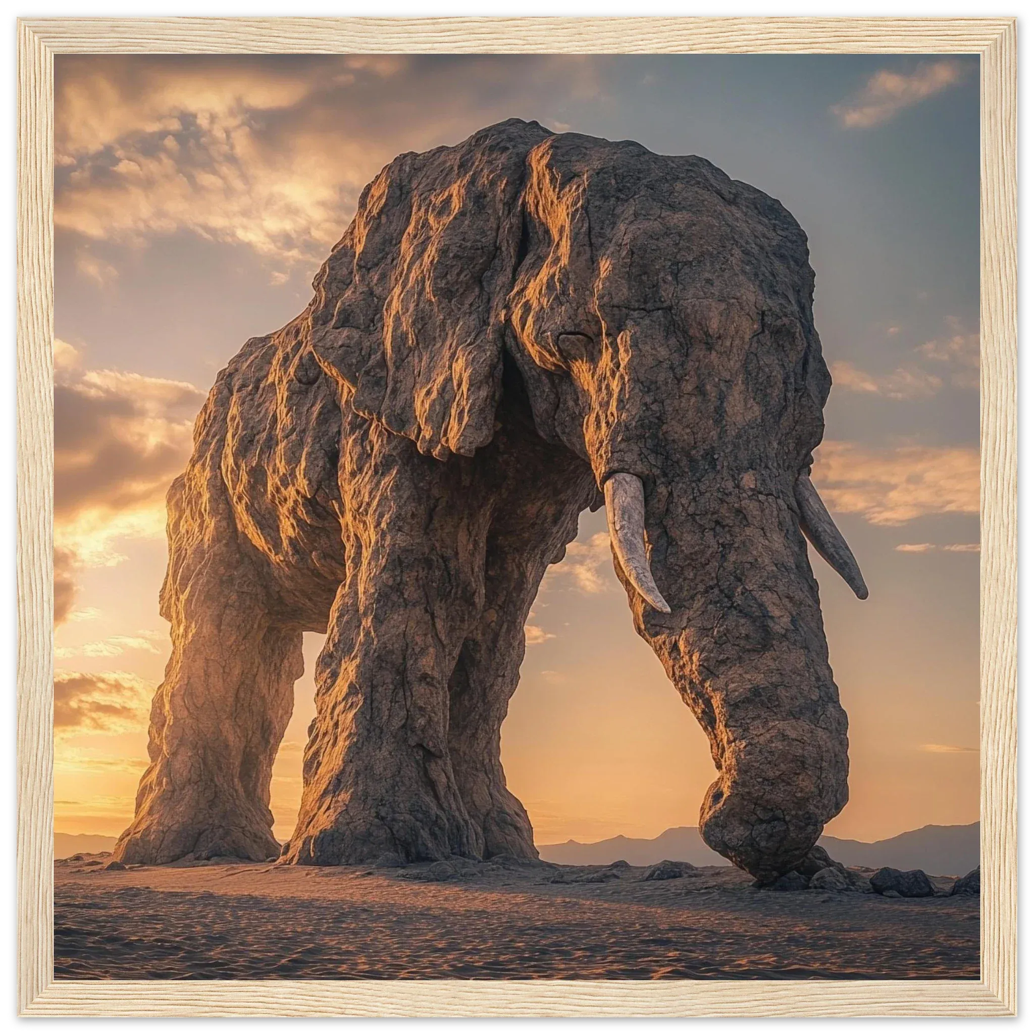 Alivia-Arts TITAN OF STONE – Wächter der Stille - Gerahmtes Poster