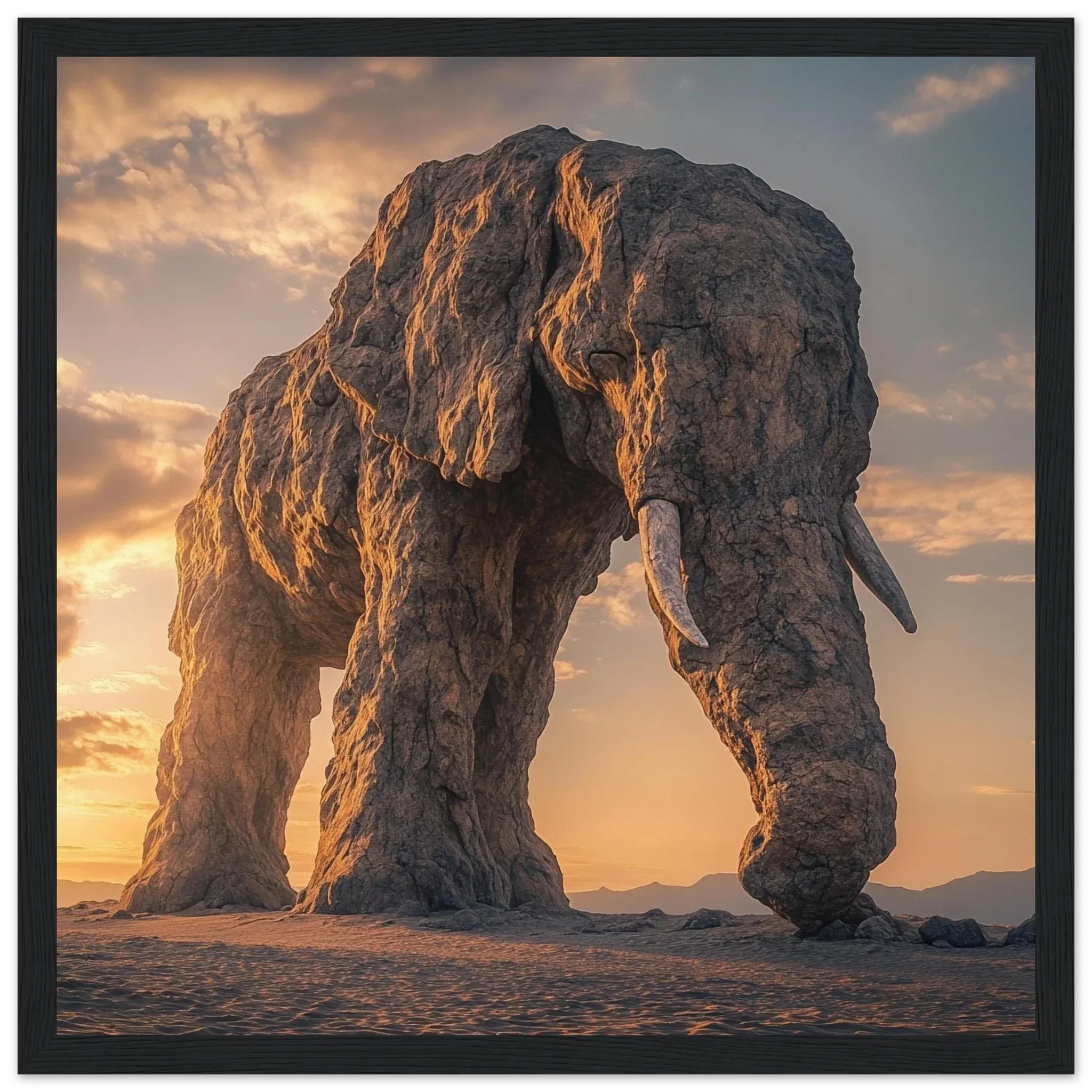 Alivia-Arts TITAN OF STONE – Wächter der Stille - Gerahmtes Poster