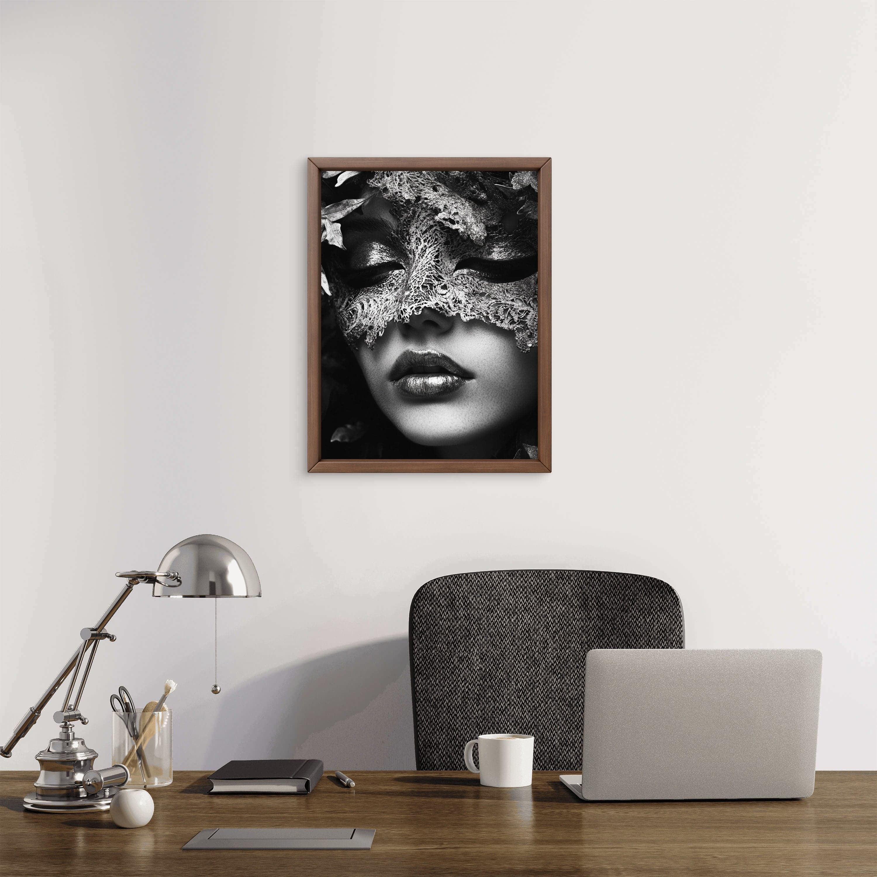 Alivia-Arts VELVET SECRET – Die Maske des Verborgenen - Gerahmte Leinwand