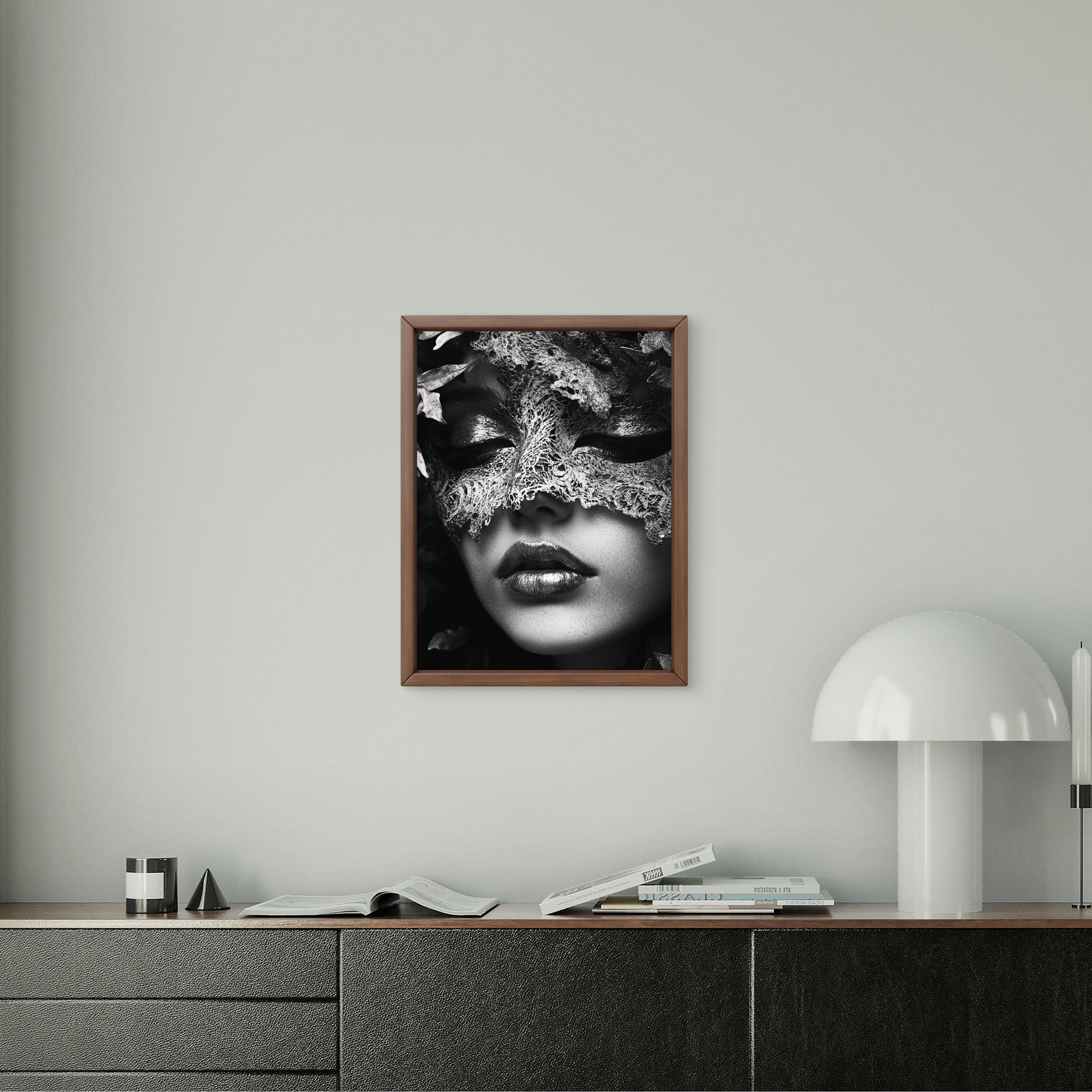 Alivia-Arts VELVET SECRET – Die Maske des Verborgenen - Gerahmtes Poster