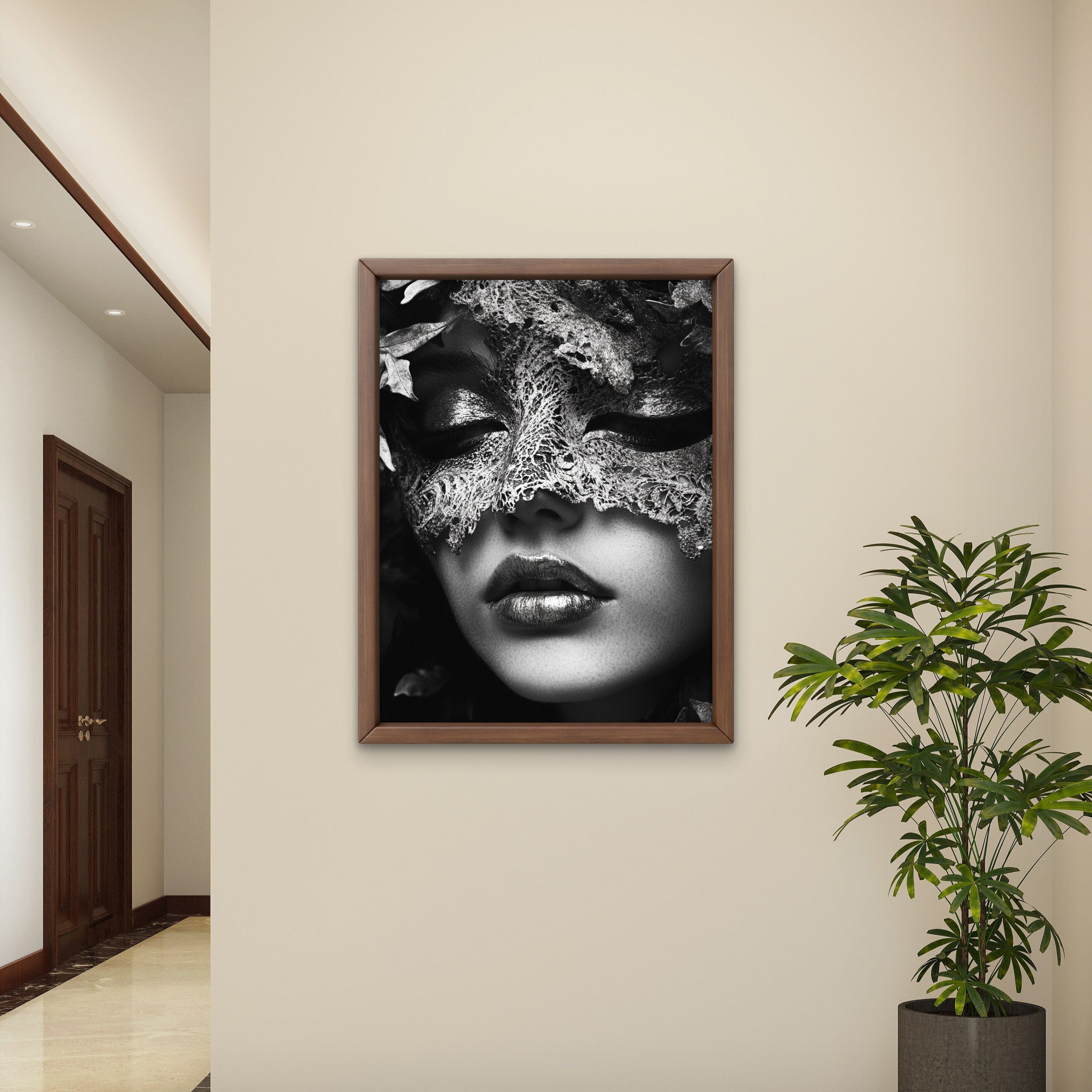 Alivia-Arts VELVET SECRET – Die Maske des Verborgenen - Gerahmtes Poster