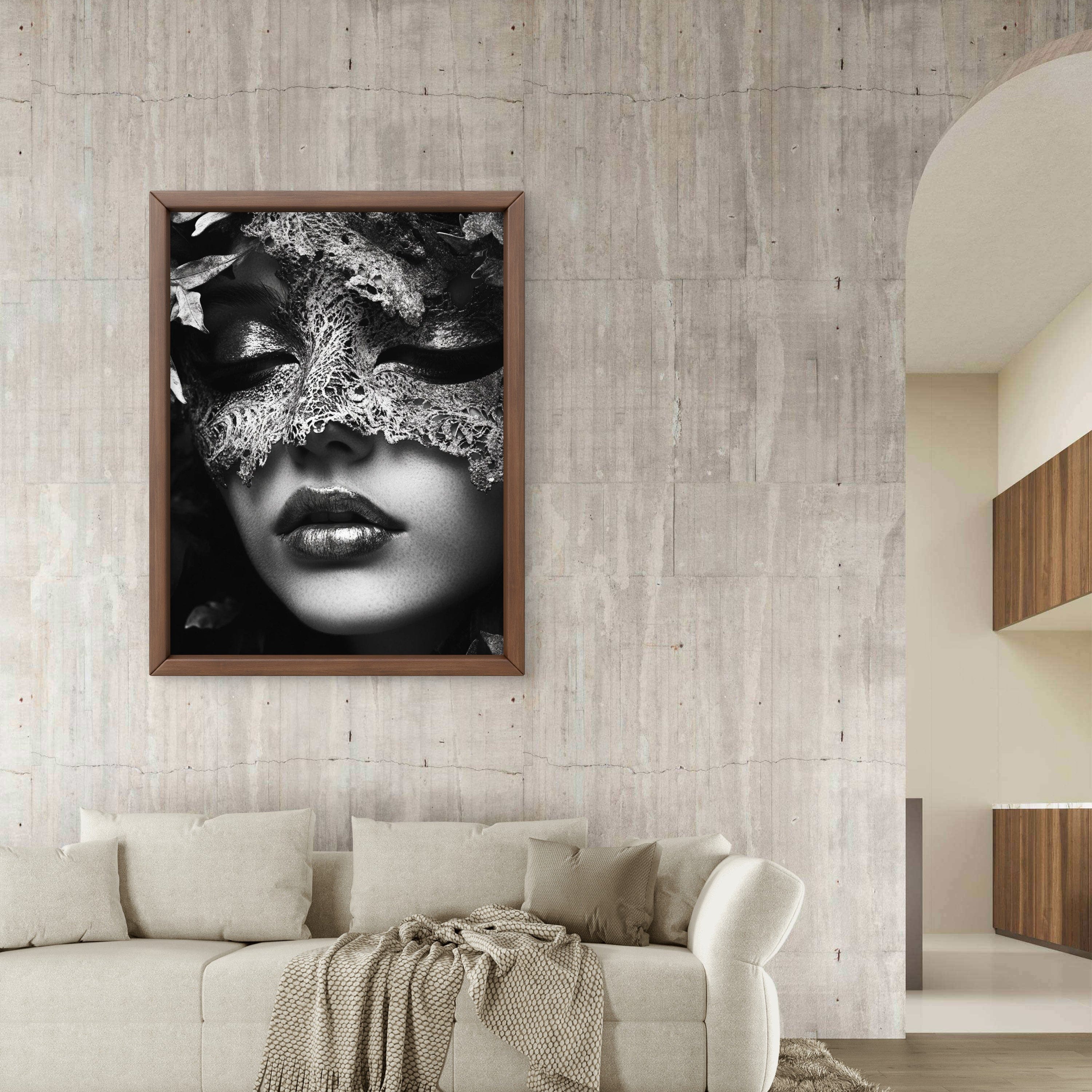 Alivia-Arts VELVET SECRET – Die Maske des Verborgenen - Gerahmtes Poster