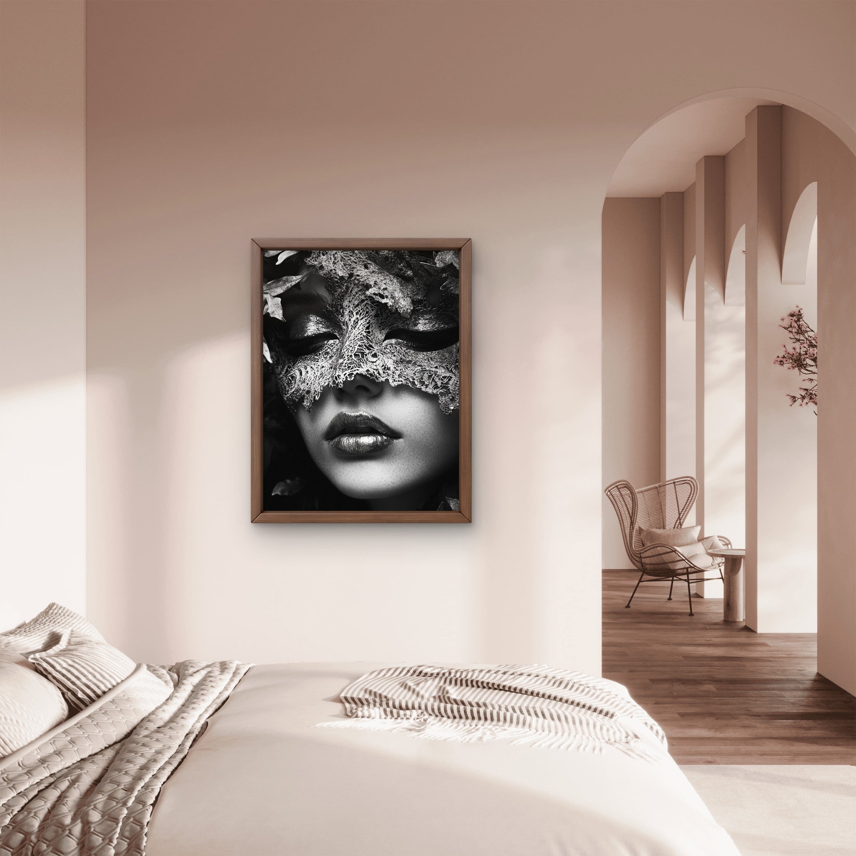 Alivia-Arts VELVET SECRET – Die Maske des Verborgenen - Gerahmtes Poster