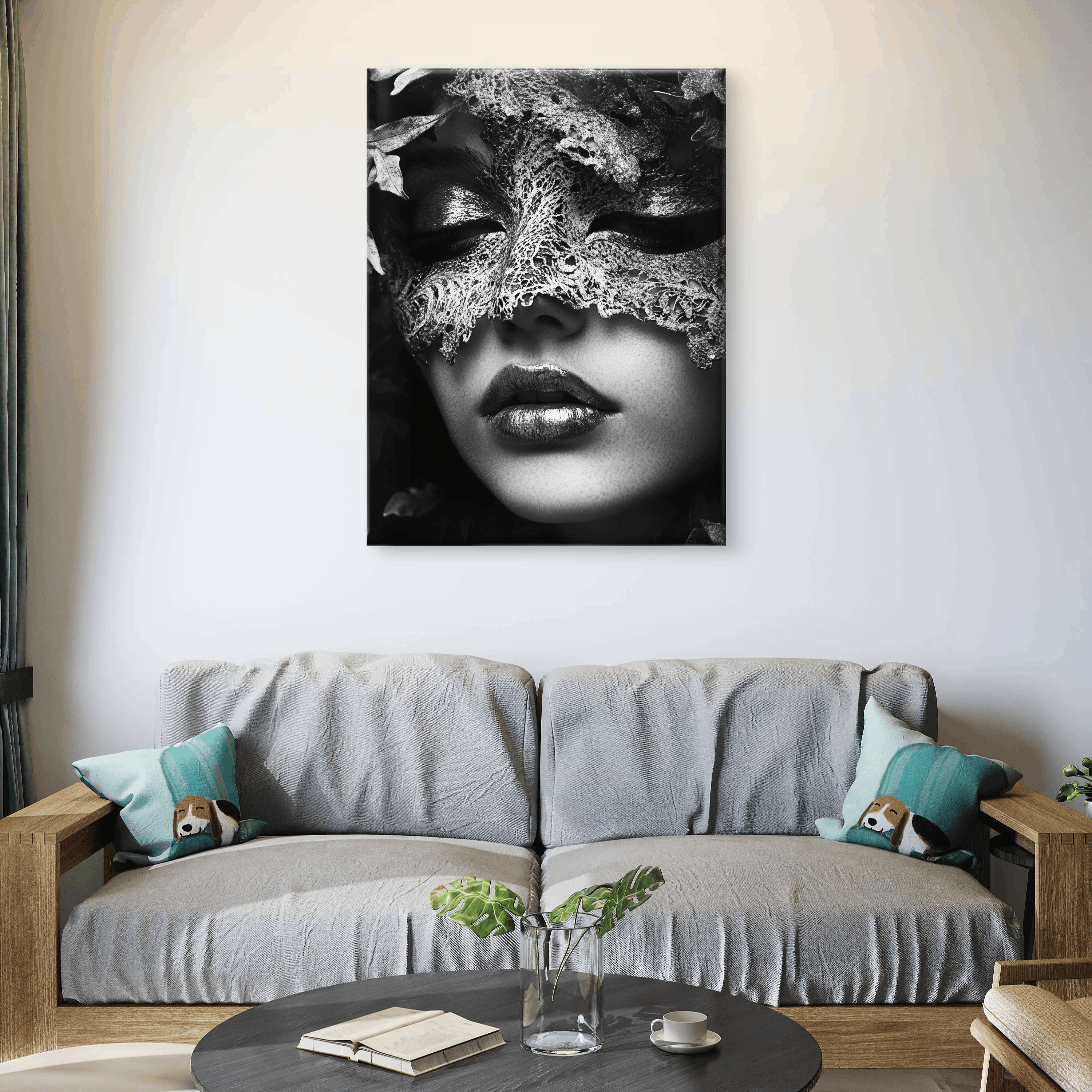 Alivia-Arts VELVET SECRET – Die Maske des Verborgenen - Leinwand
